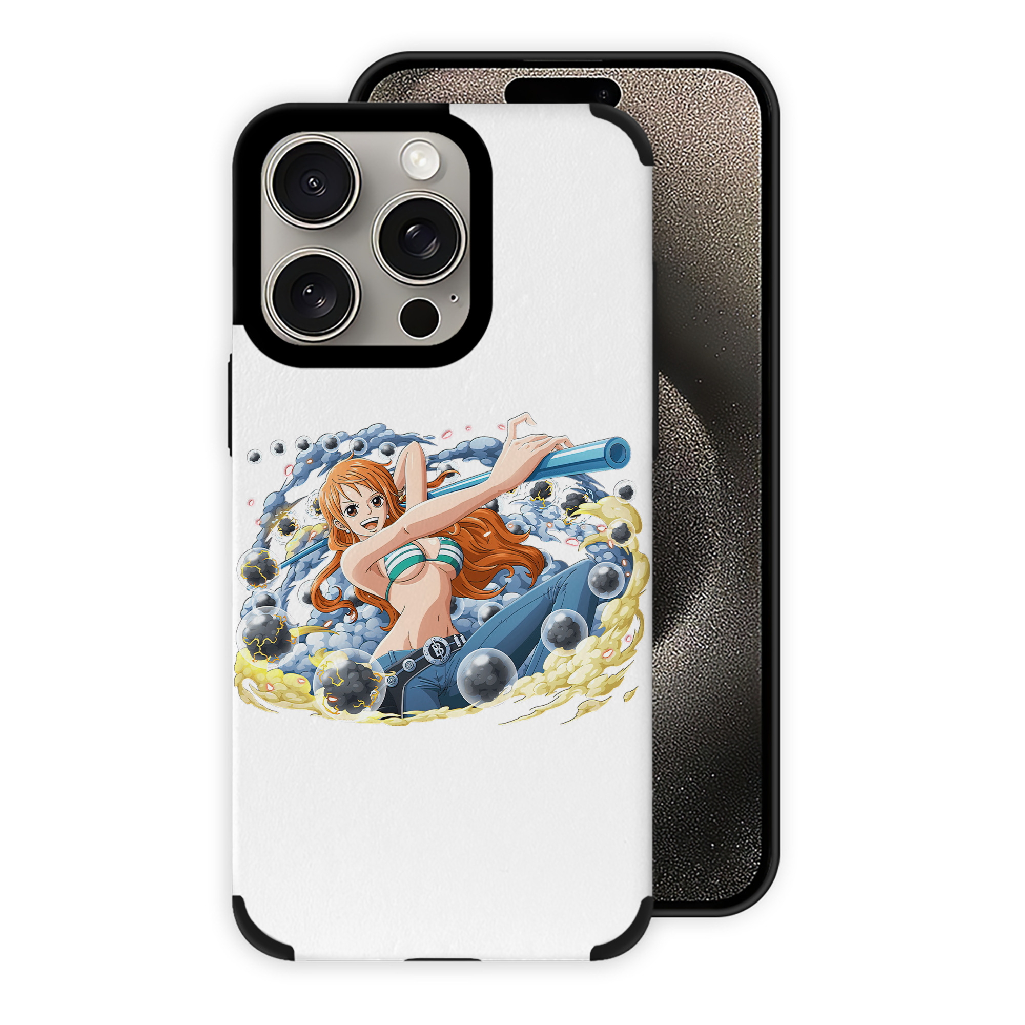 （画像用） ワンピース ナミ ONE PIECE Nami 【iPhone15ProMax対応】 PUレザー スマホケース 耐衝撃＆黄変防止