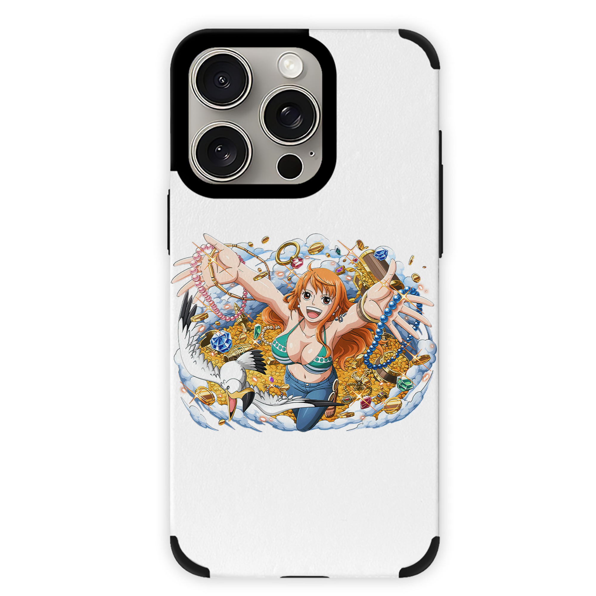 （画像用） ワンピース ナミ ONE PIECE Nami 【iPhone15ProMax対応】 PUレザー スマホケース 耐衝撃＆黄変防止