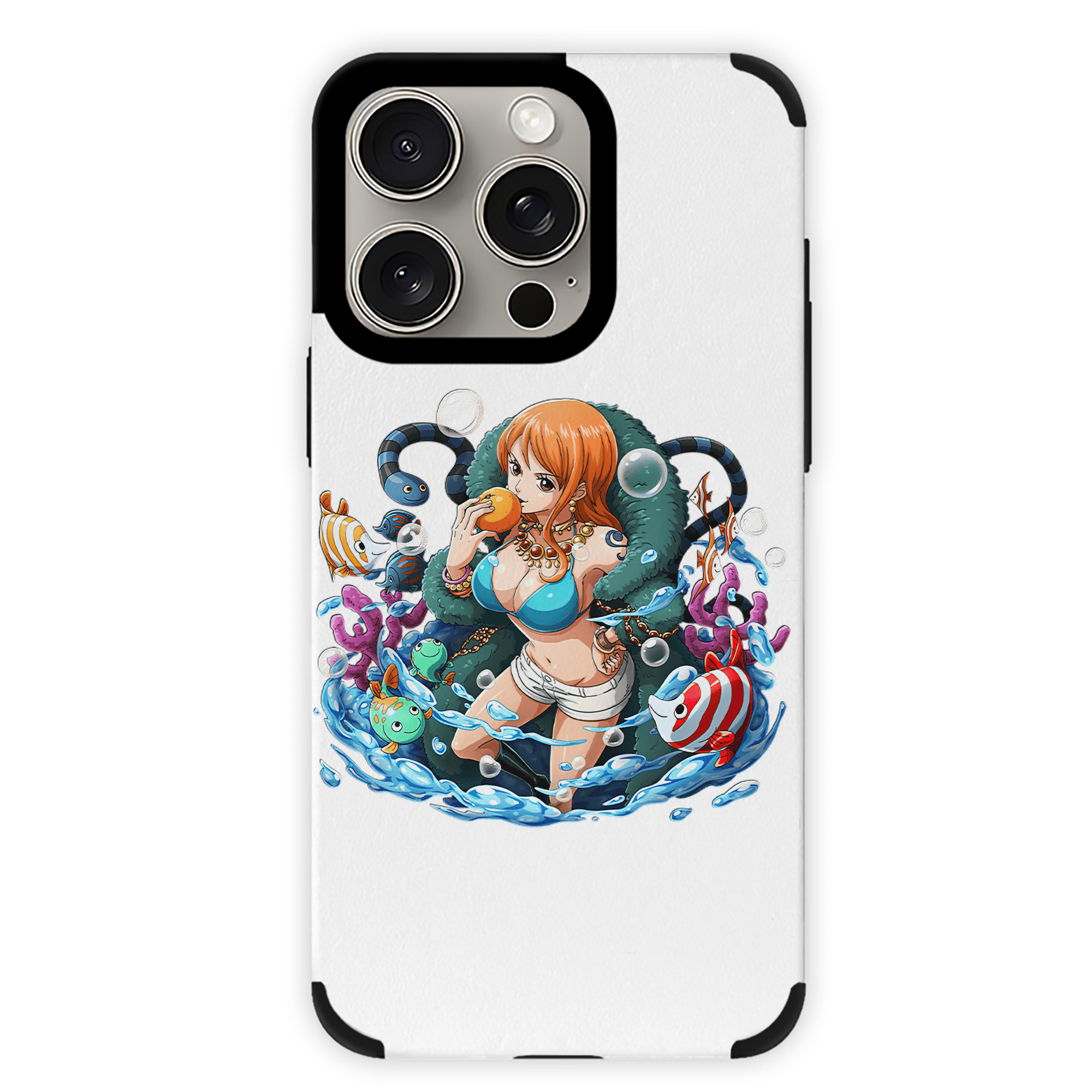（画像用） ワンピース ナミ ONE PIECE Nami 【iPhone15ProMax対応】 PUレザー スマホケース 耐衝撃＆黄変防止