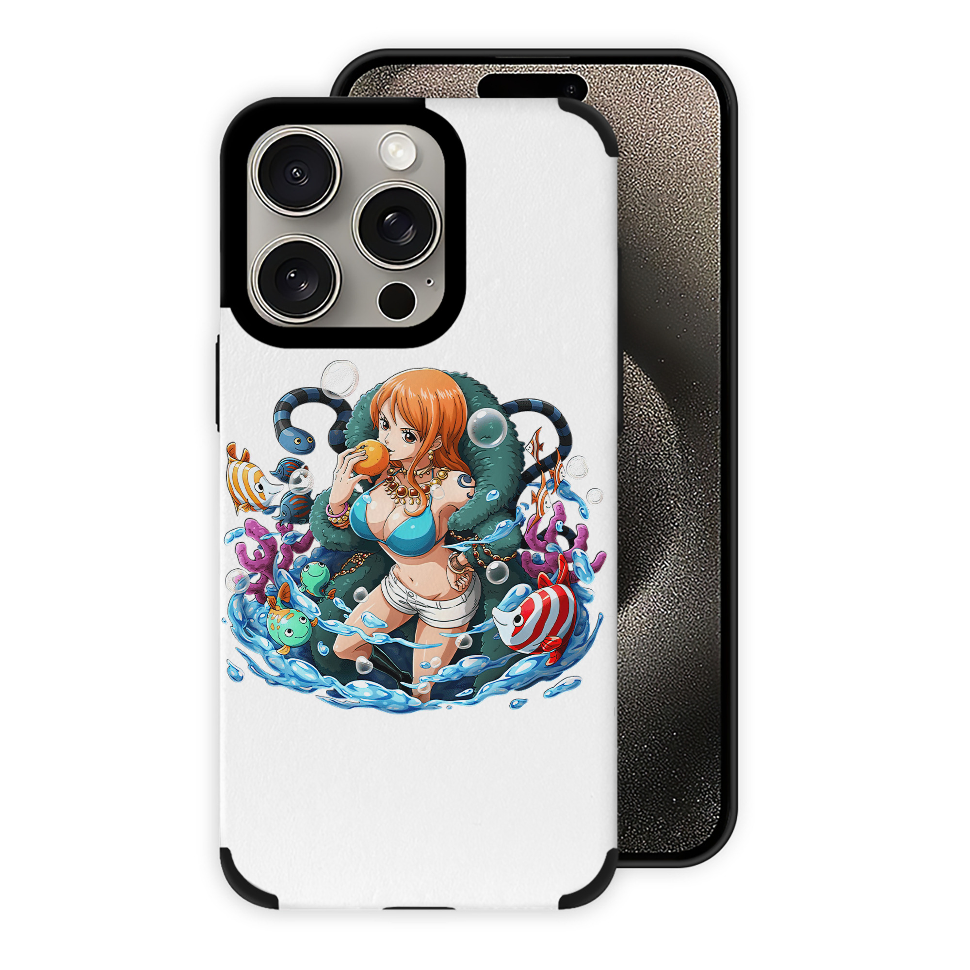 （画像用） ワンピース ナミ ONE PIECE Nami 【iPhone15ProMax対応】 PUレザー スマホケース 耐衝撃＆黄変防止