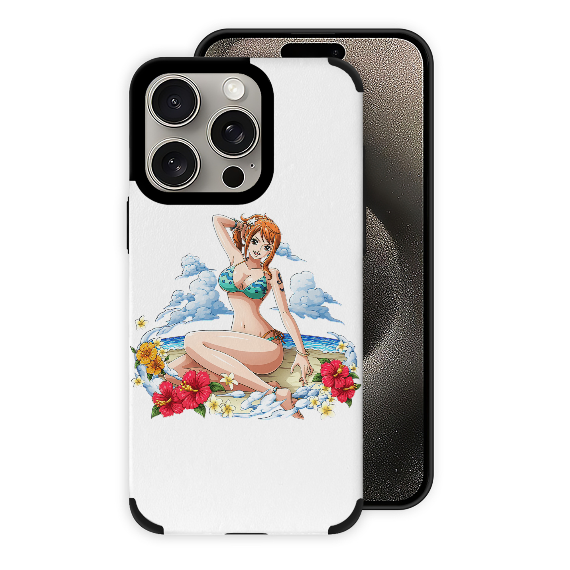 （画像用） ワンピース ナミ ONE PIECE Nami 【iPhone15ProMax対応】 PUレザー スマホケース 耐衝撃＆黄変防止