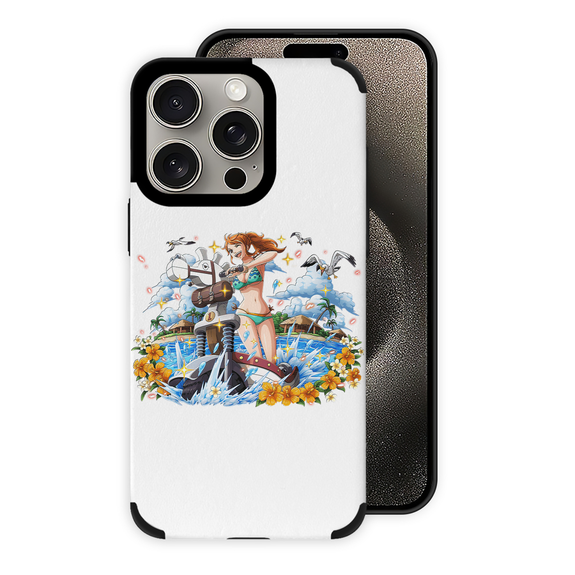 （画像用） ワンピース ナミ ONE PIECE Nami 【iPhone15ProMax対応】 PUレザー スマホケース 耐衝撃＆黄変防止