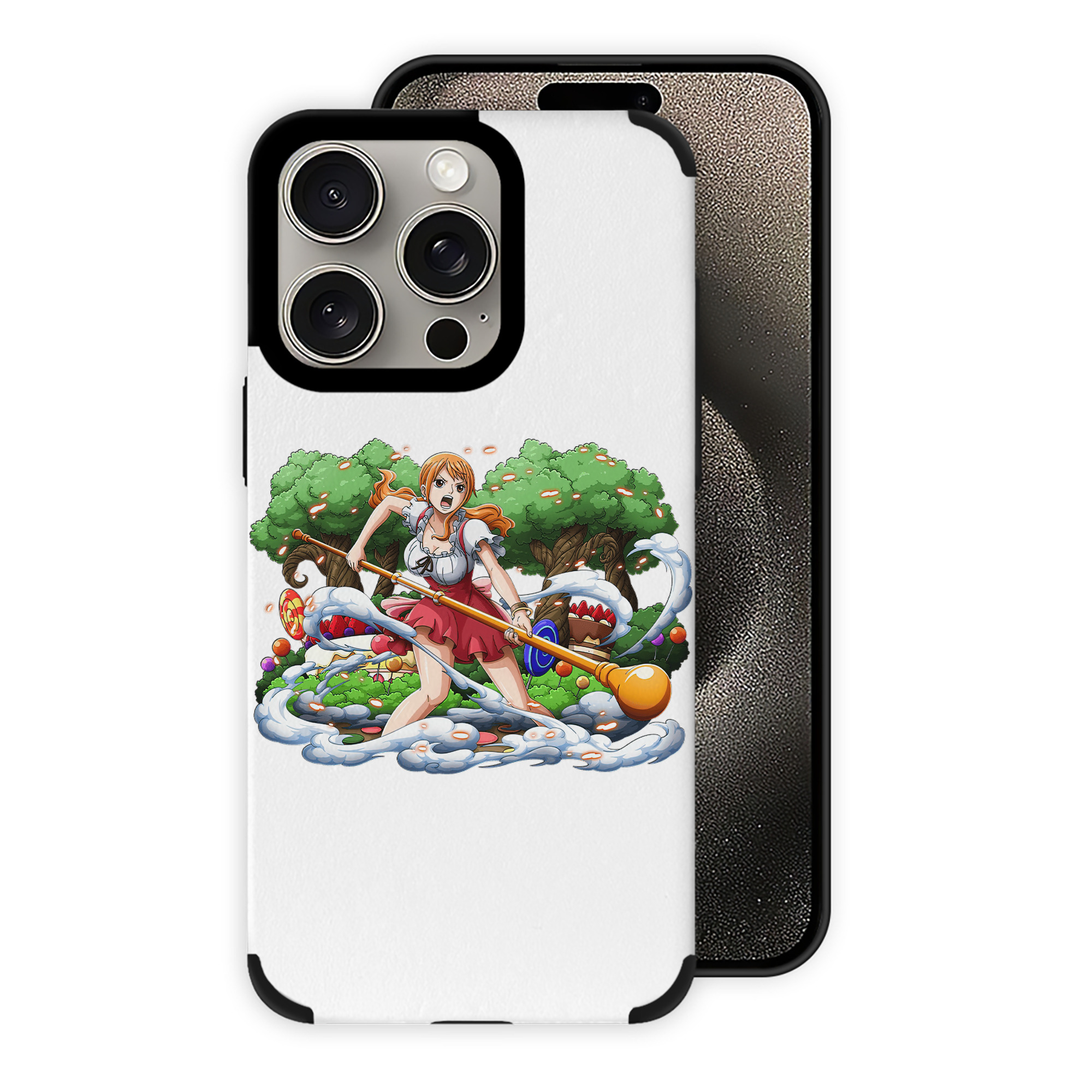 （画像用） ワンピース ナミ ONE PIECE Nami 【iPhone15ProMax対応】 PUレザー スマホケース 耐衝撃＆黄変防止