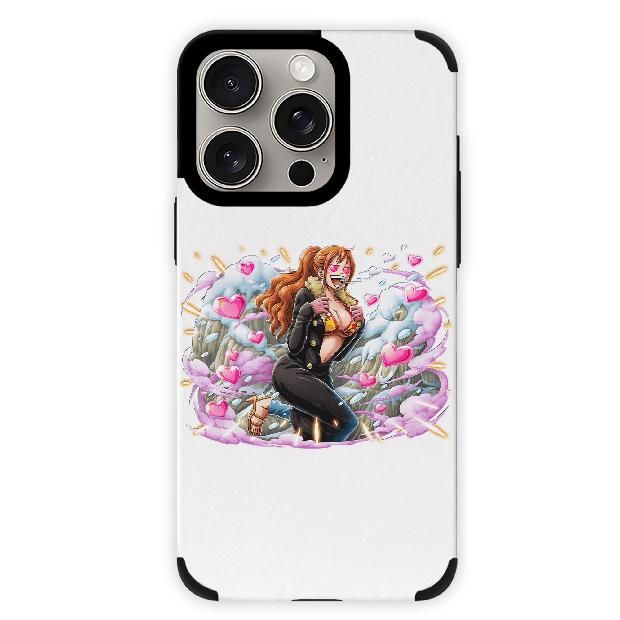 （画像用） ワンピース ナミ ONE PIECE Nami 【iPhone15ProMax対応】 PUレザー スマホケース 耐衝撃＆黄変防止