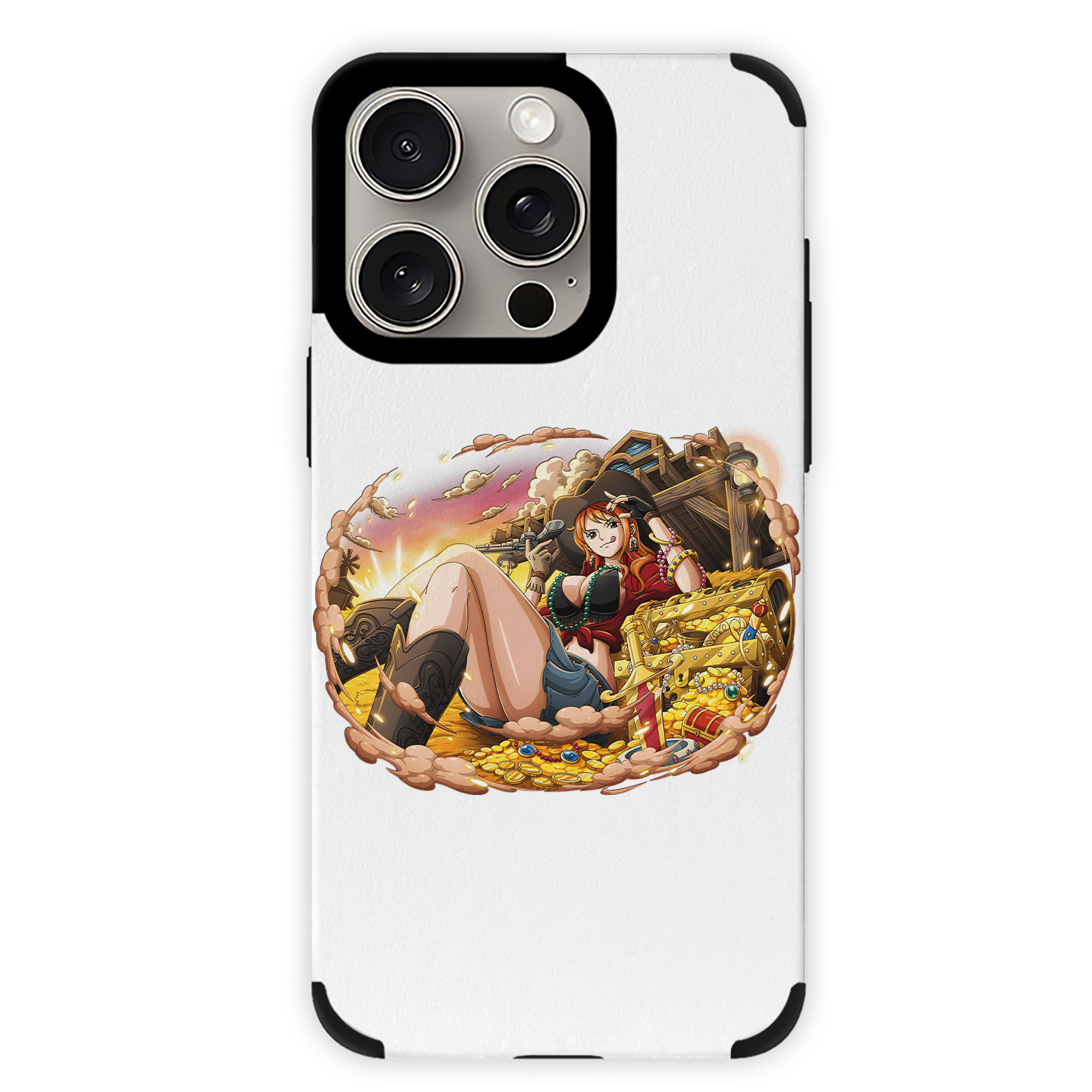 （画像用） ワンピース ナミ ONE PIECE Nami 【iPhone15ProMax対応】 PUレザー スマホケース 耐衝撃＆黄変防止