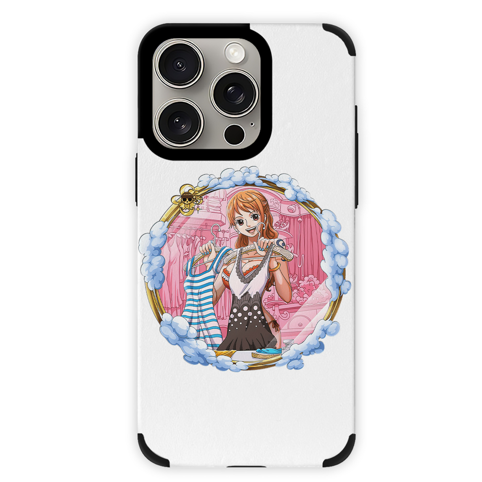 （画像用） ワンピース ナミ ONE PIECE Nami 【iPhone15ProMax対応】 PUレザー スマホケース 耐衝撃＆黄変防止