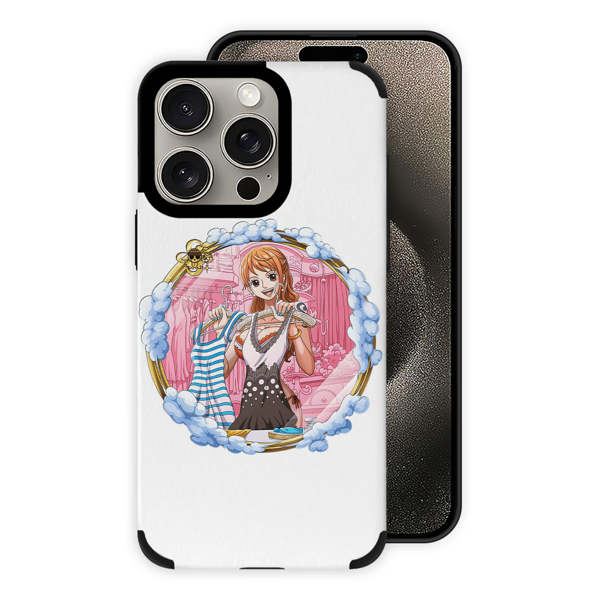 （画像用） ワンピース ナミ ONE PIECE Nami 【iPhone15ProMax対応】 PUレザー スマホケース 耐衝撃＆黄変防止