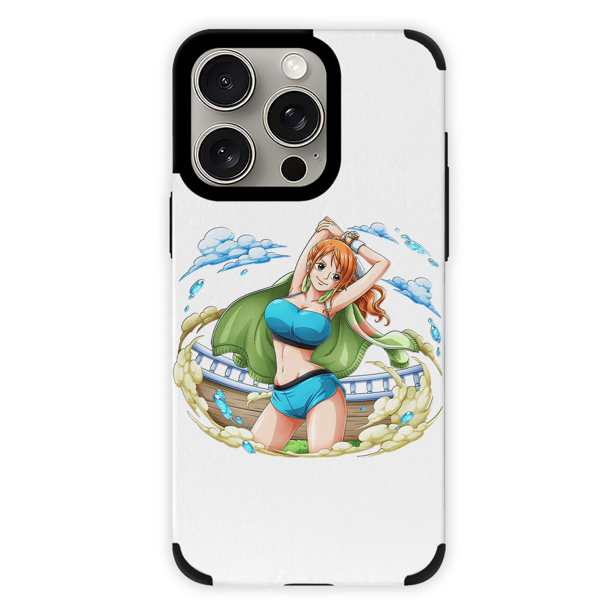 （画像用） ワンピース ナミ ONE PIECE Nami 【iPhone15ProMax対応】 PUレザー スマホケース 耐衝撃＆黄変防止