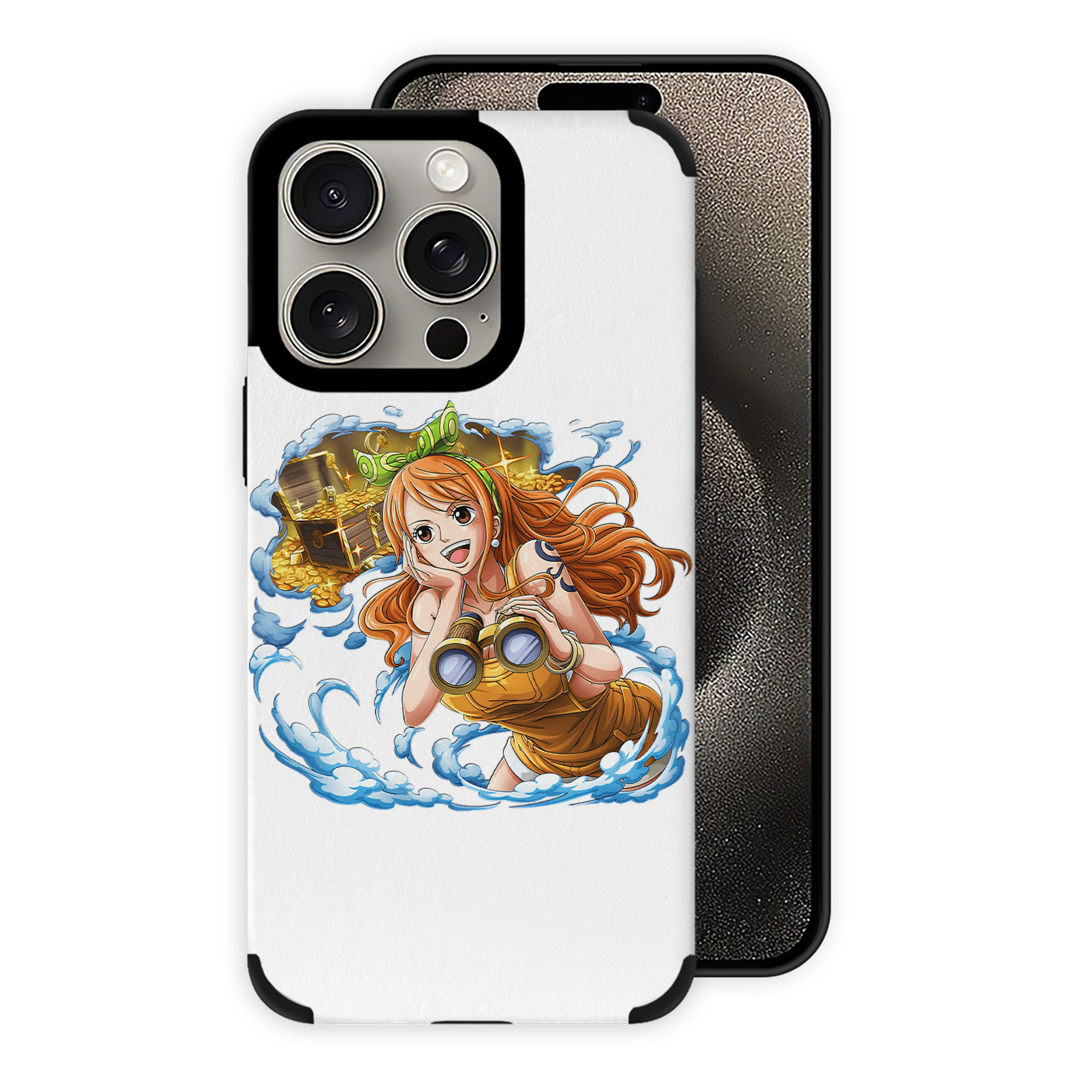 （画像用） ワンピース ナミ ONE PIECE Nami 【iPhone15ProMax対応】 PUレザー スマホケース 耐衝撃＆黄変防止