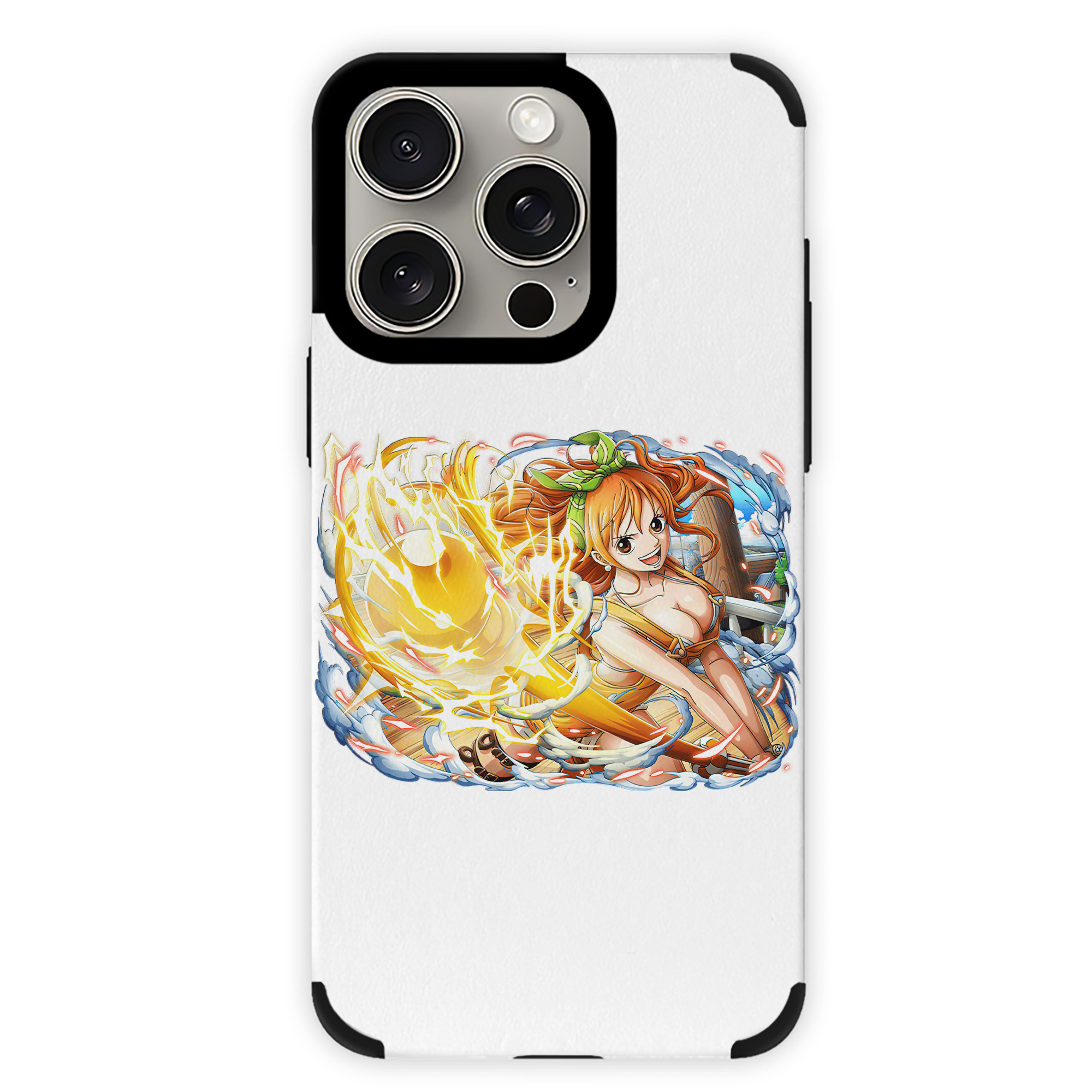 （画像用） ワンピース ナミ ONE PIECE Nami 【iPhone15ProMax対応】 PUレザー スマホケース 耐衝撃＆黄変防止