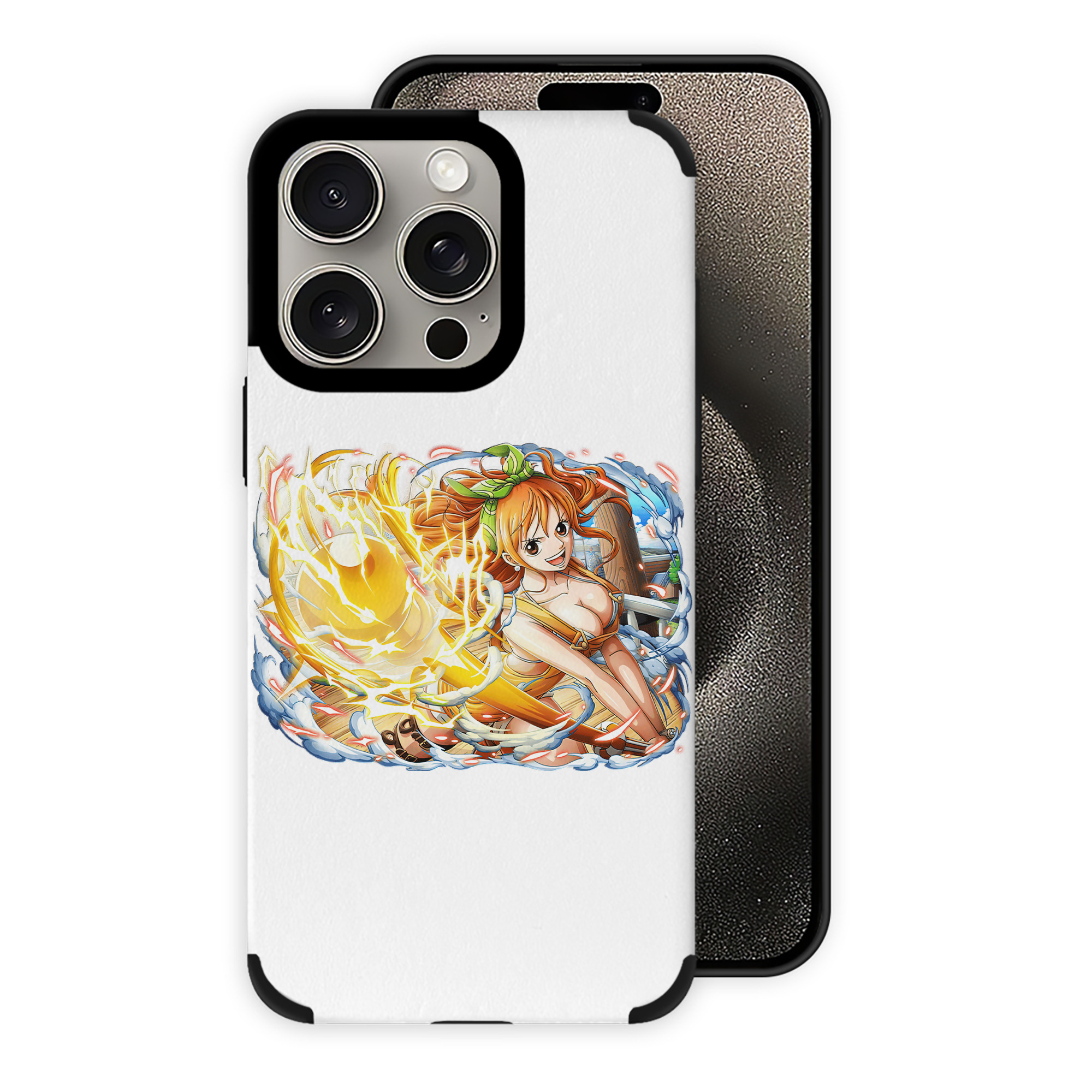 （画像用） ワンピース ナミ ONE PIECE Nami 【iPhone15ProMax対応】 PUレザー スマホケース 耐衝撃＆黄変防止