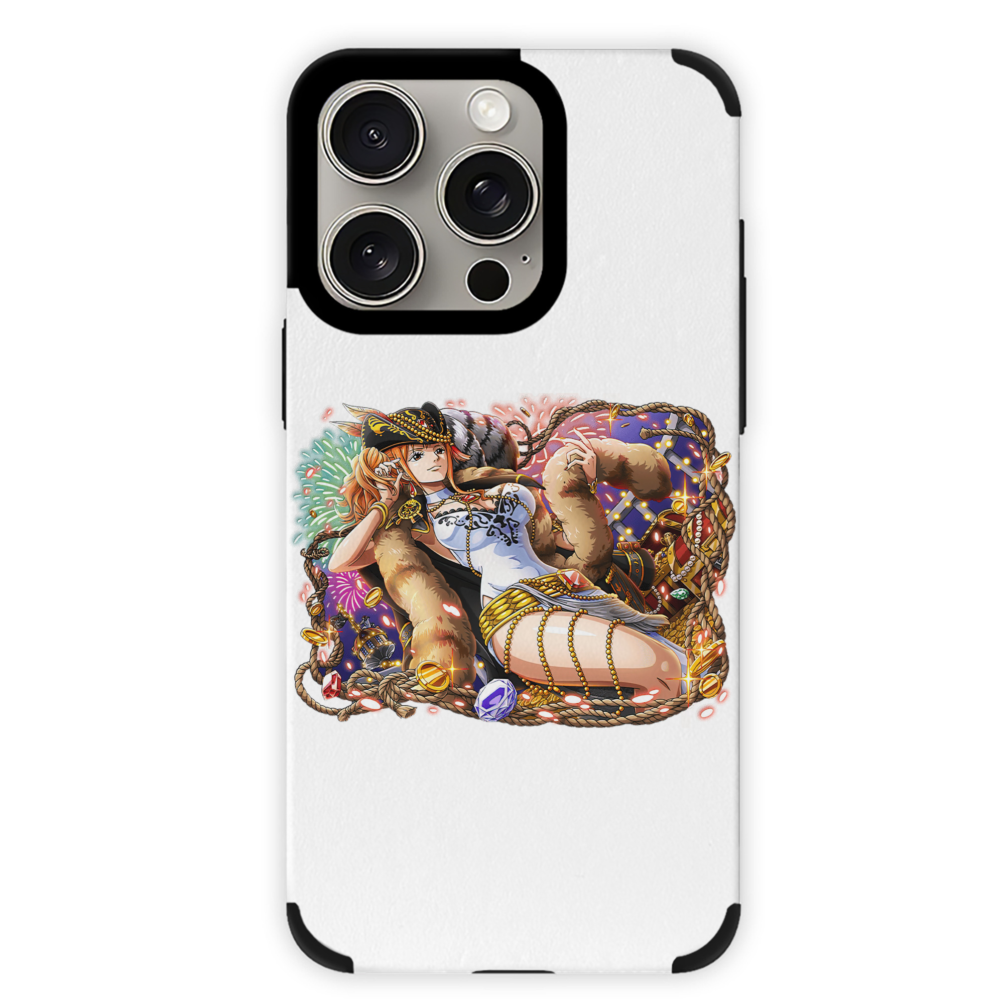 （画像用） ワンピース ナミ ONE PIECE Nami 【iPhone15ProMax対応】 PUレザー スマホケース 耐衝撃＆黄変防止