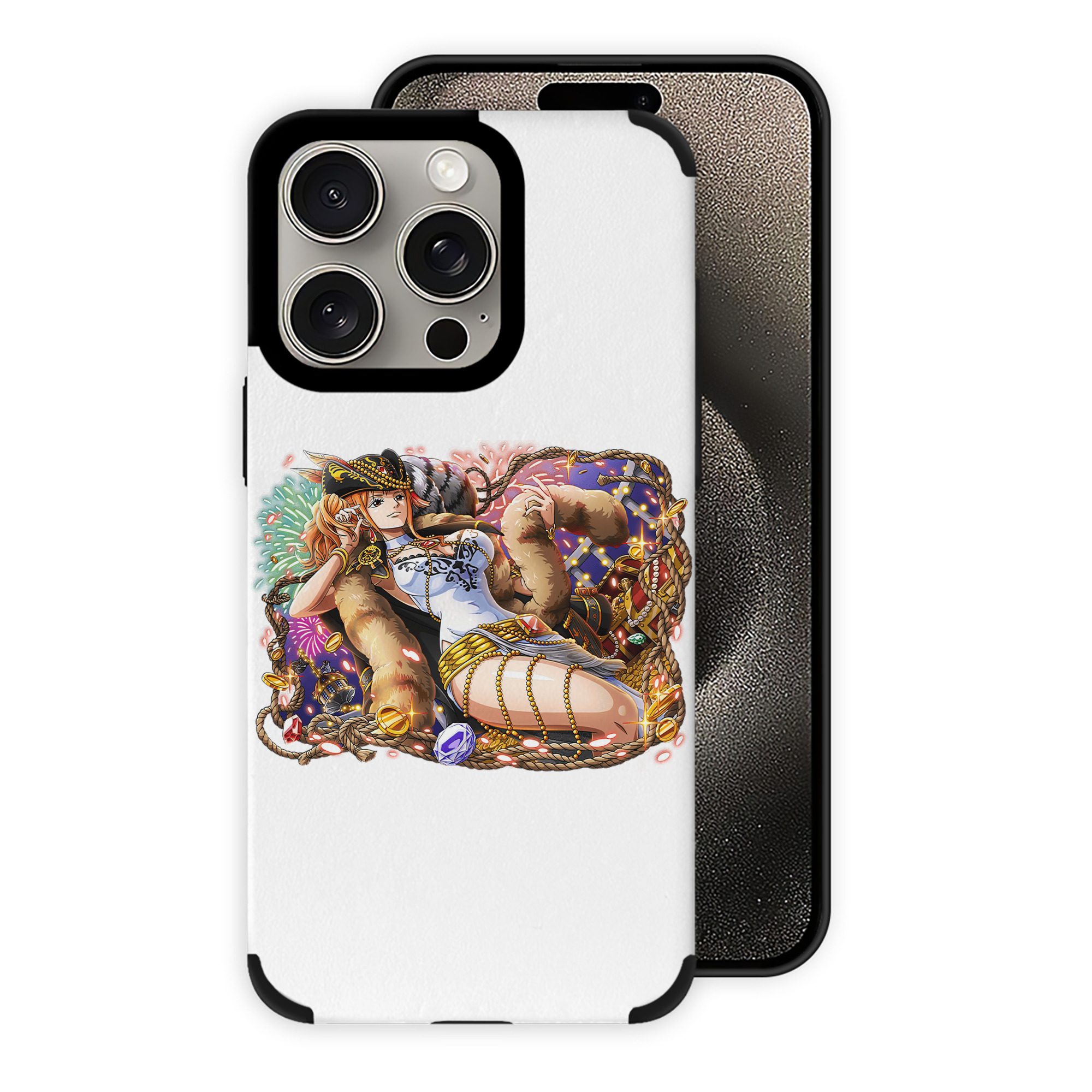 （画像用） ワンピース ナミ ONE PIECE Nami 【iPhone15ProMax対応】 PUレザー スマホケース 耐衝撃＆黄変防止