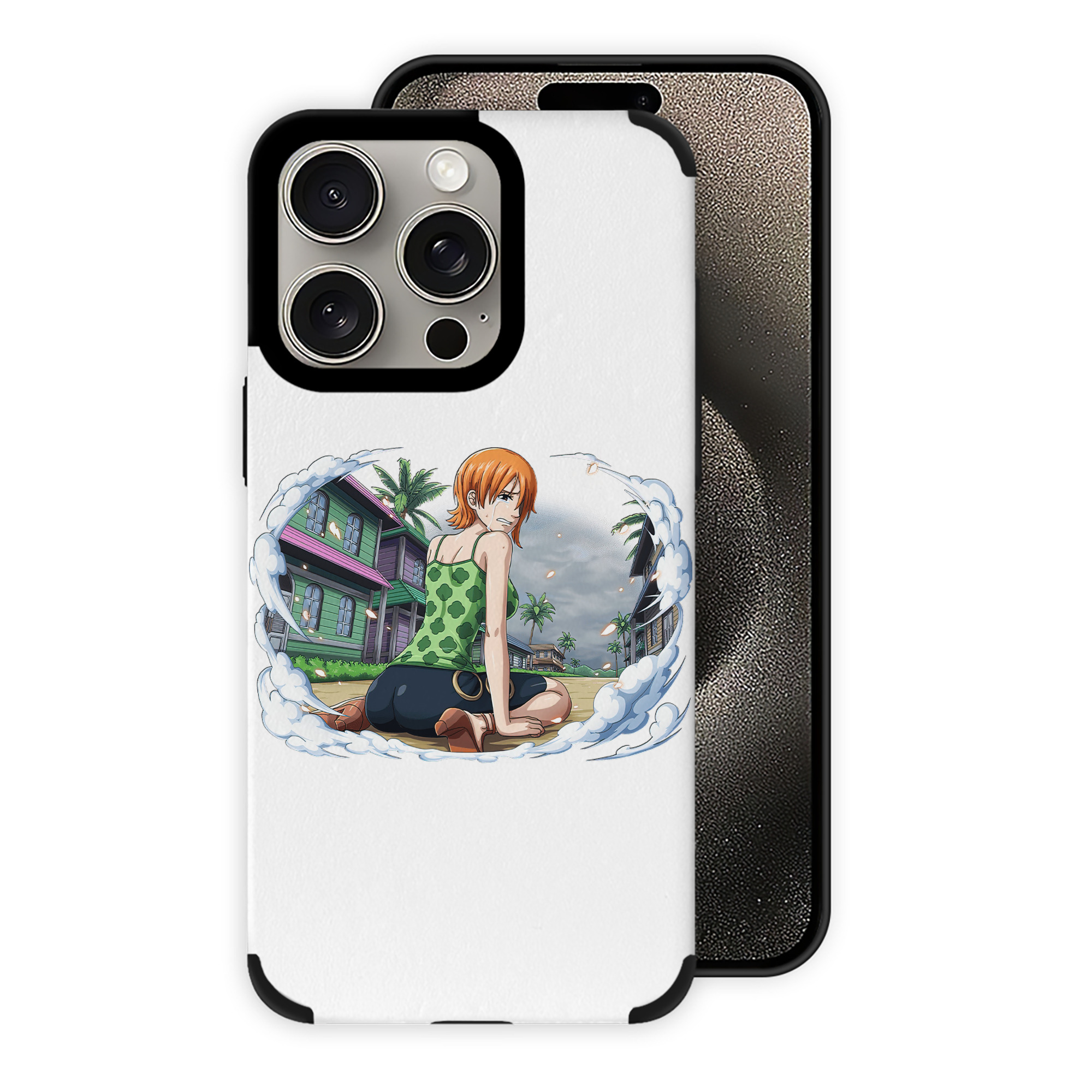 （画像用） ワンピース ナミ ONE PIECE Nami 【iPhone15ProMax対応】 PUレザー スマホケース 耐衝撃＆黄変防止