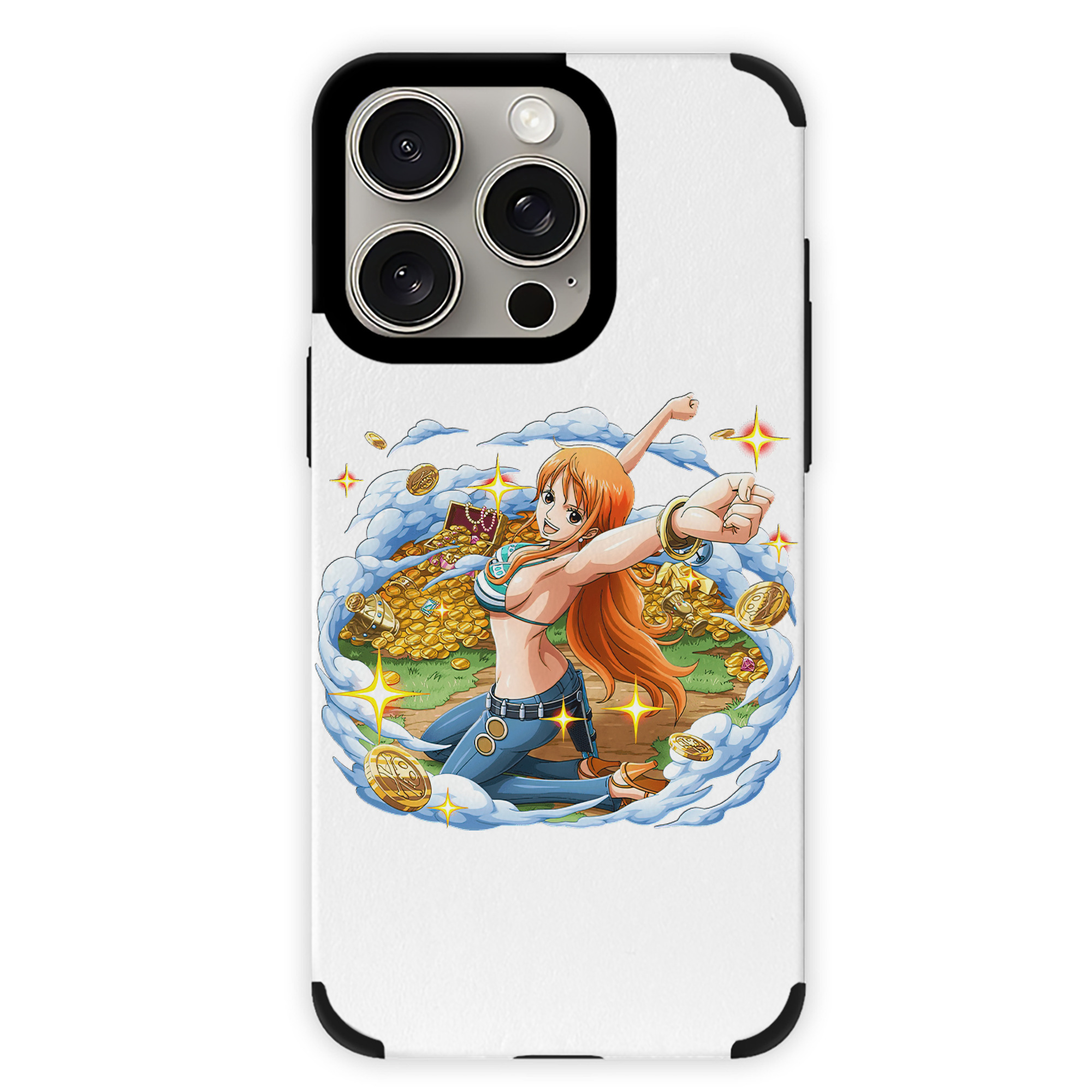 （画像用） ワンピース ナミ ONE PIECE Nami 【iPhone15ProMax対応】 PUレザー スマホケース 耐衝撃＆黄変防止