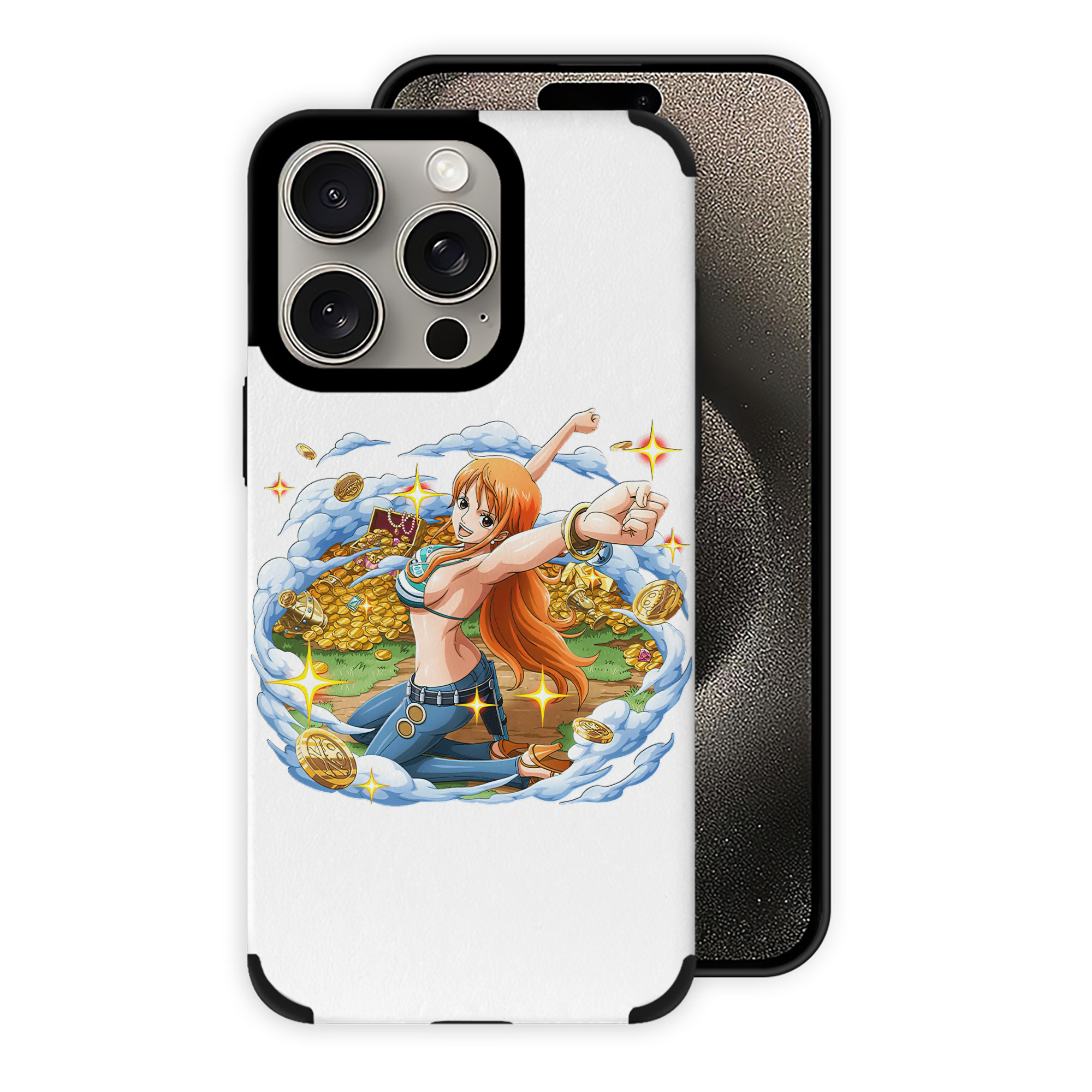 （画像用） ワンピース ナミ ONE PIECE Nami 【iPhone15ProMax対応】 PUレザー スマホケース 耐衝撃＆黄変防止