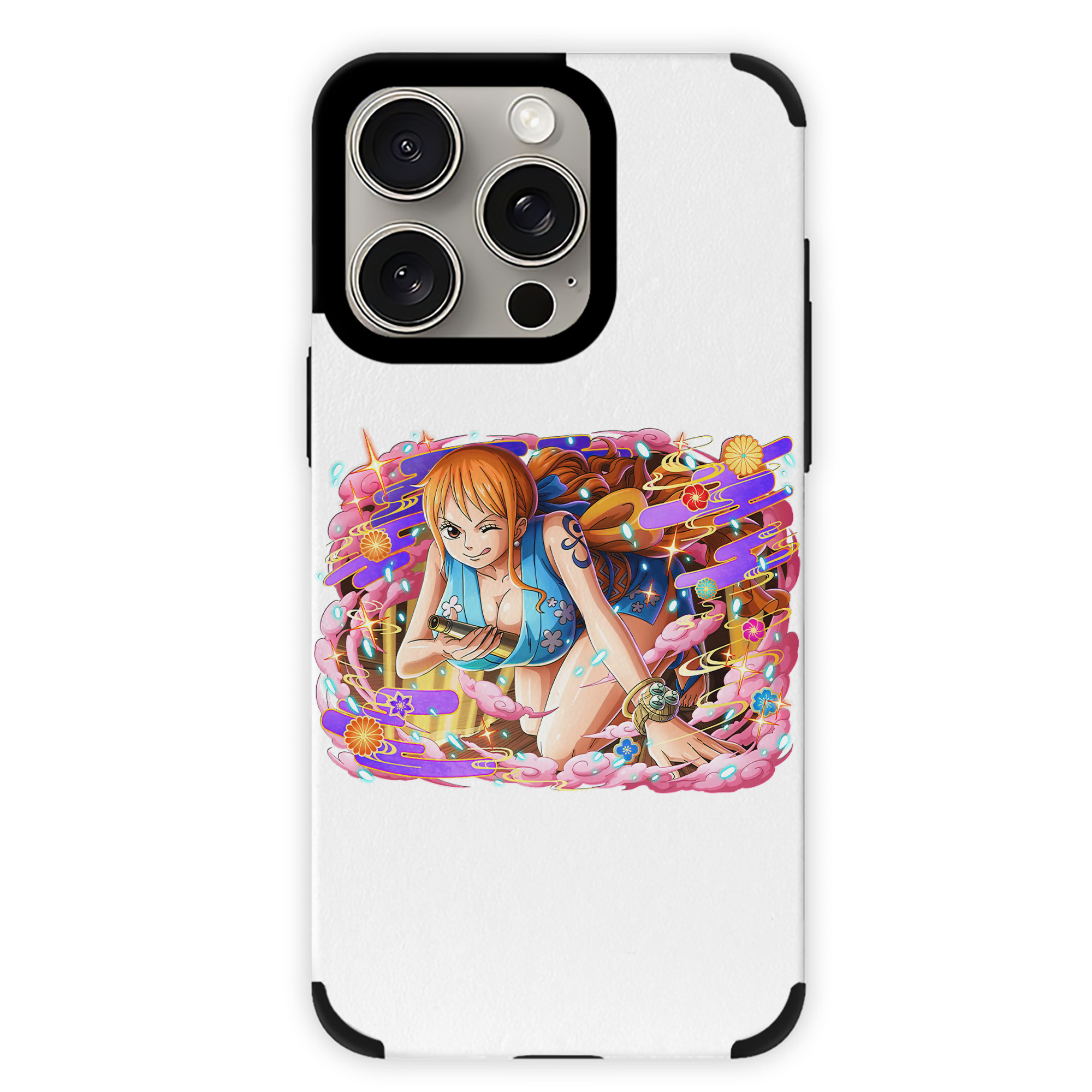 （画像用） ワンピース ナミ ONE PIECE Nami 【iPhone15ProMax対応】 PUレザー スマホケース 耐衝撃＆黄変防止