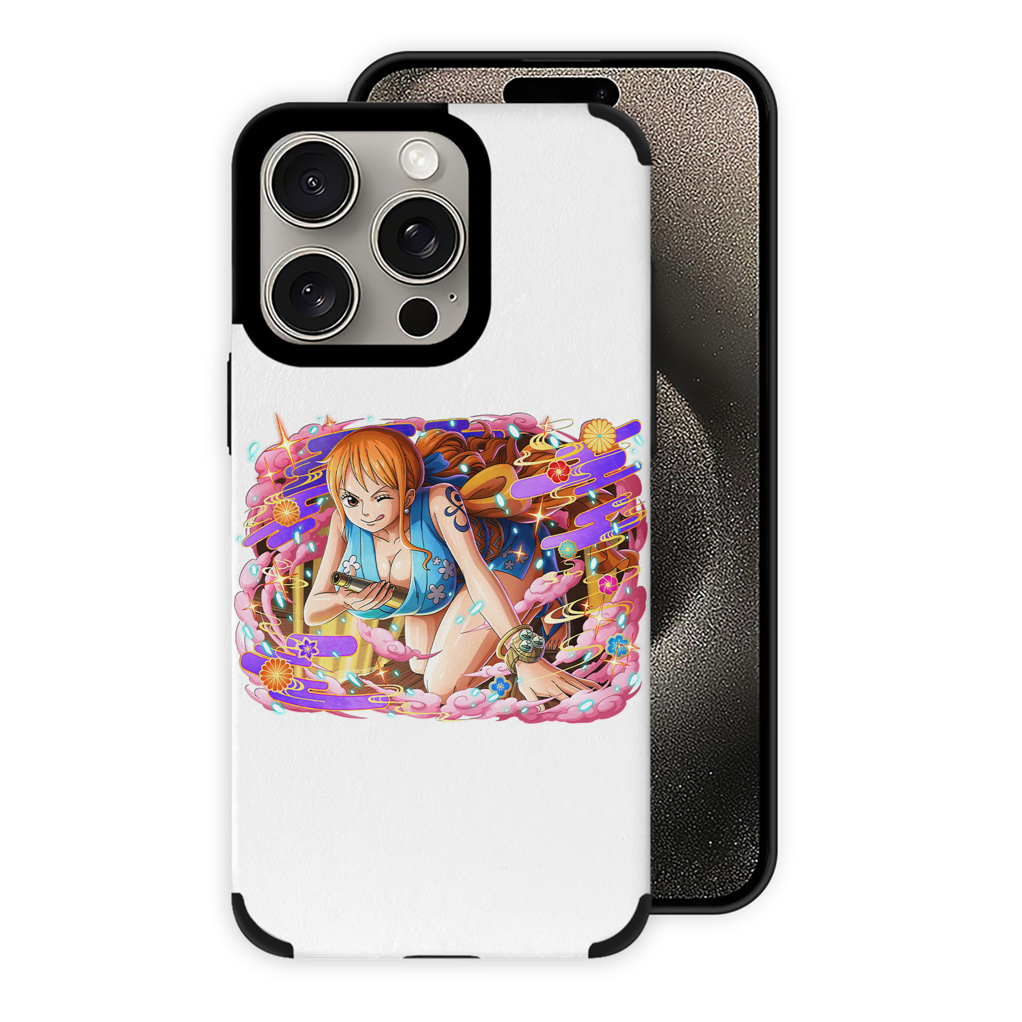 （画像用） ワンピース ナミ ONE PIECE Nami 【iPhone15ProMax対応】 PUレザー スマホケース 耐衝撃＆黄変防止