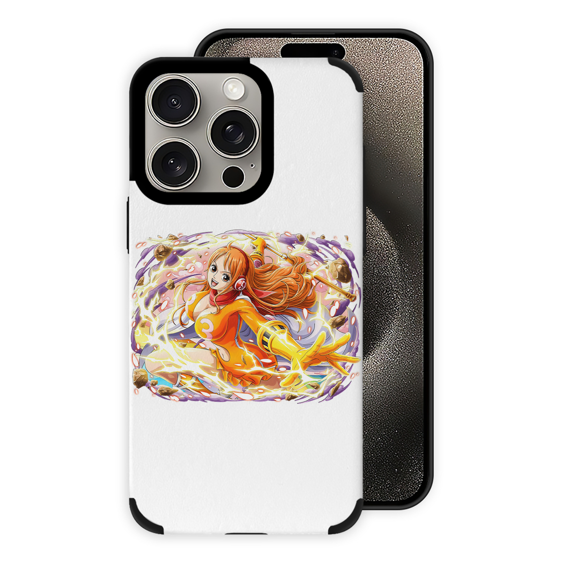 （画像用） ワンピース ナミ ONE PIECE Nami 【iPhone15ProMax対応】 PUレザー スマホケース 耐衝撃＆黄変防止