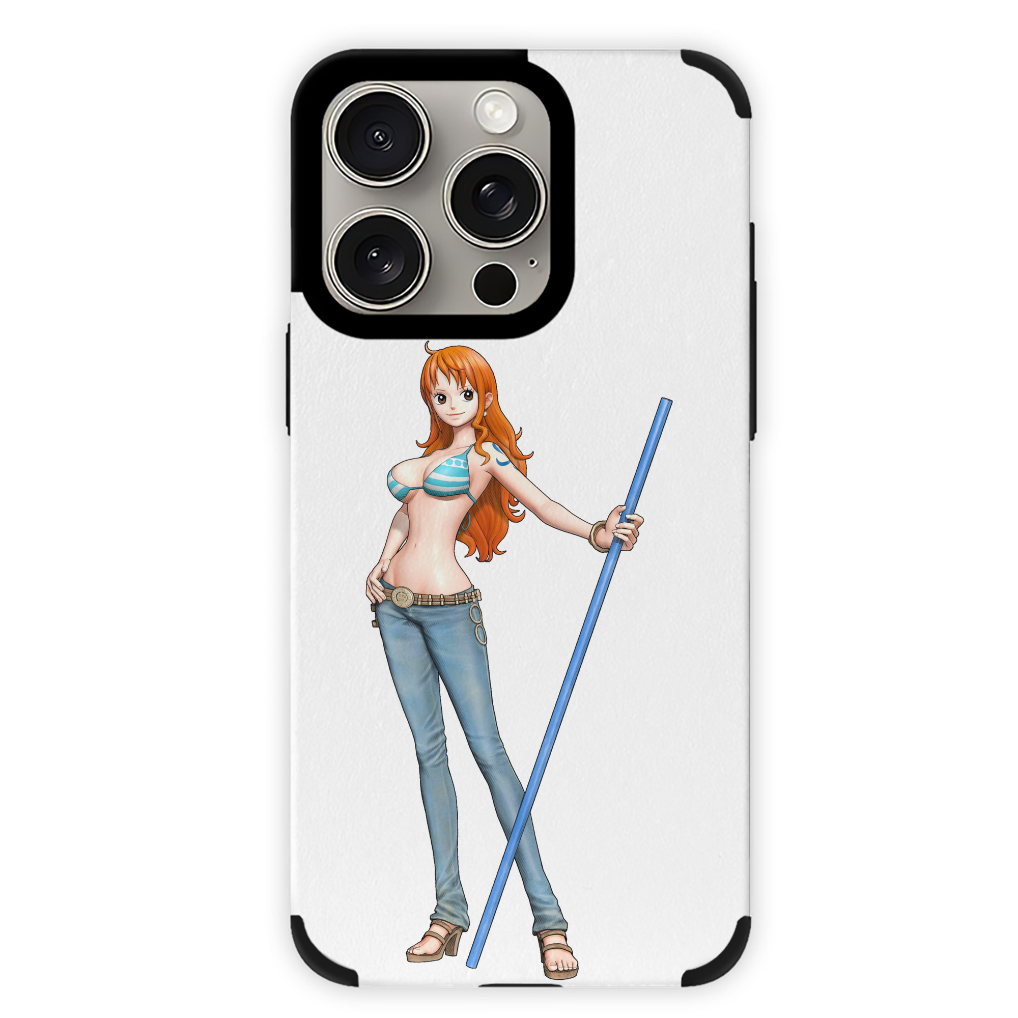 （画像用） ワンピース ナミ ONE PIECE Nami 【iPhone15ProMax対応】 PUレザー スマホケース 耐衝撃＆黄変防止