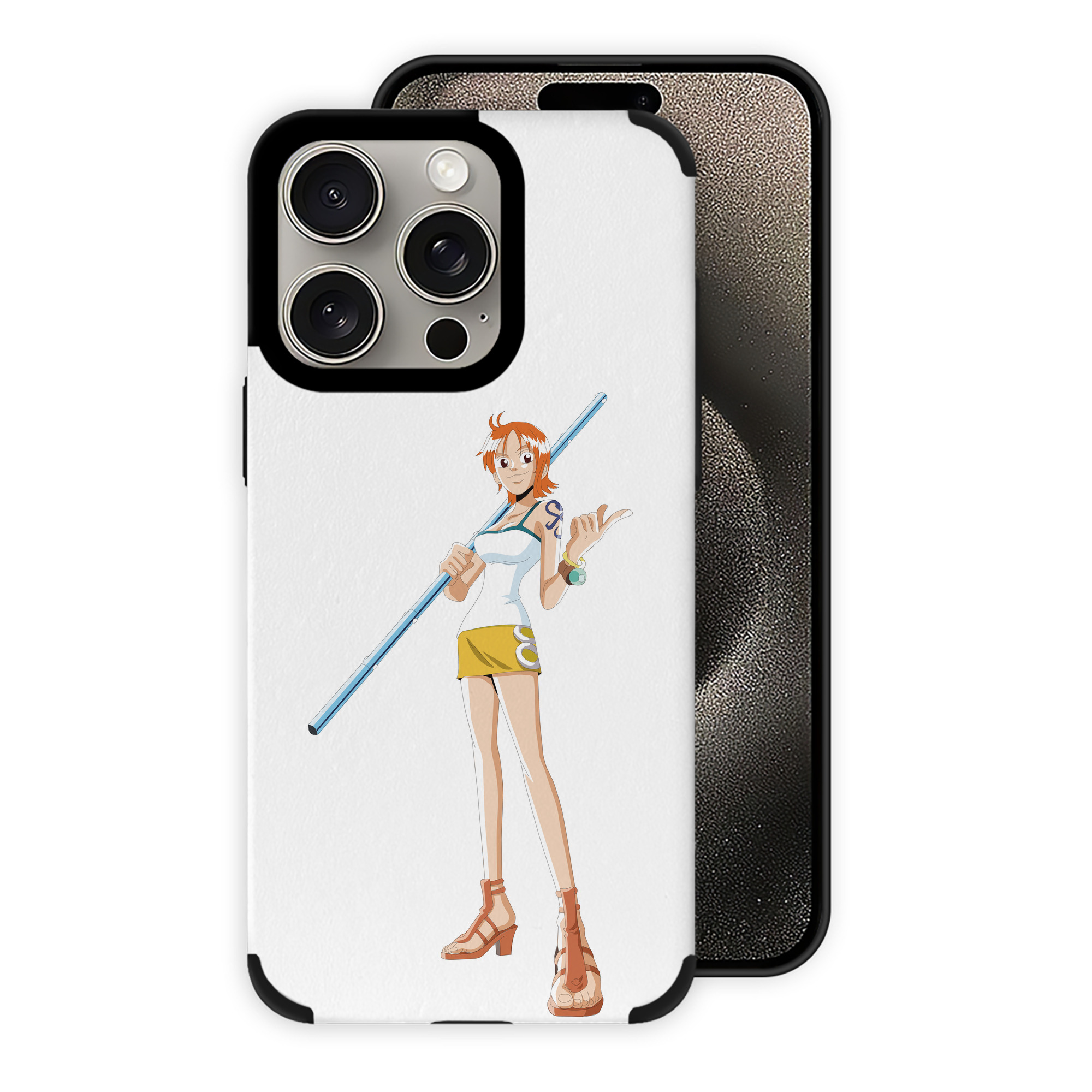 （画像用） ワンピース ナミ ONE PIECE Nami 【iPhone15ProMax対応】 PUレザー スマホケース 耐衝撃＆黄変防止