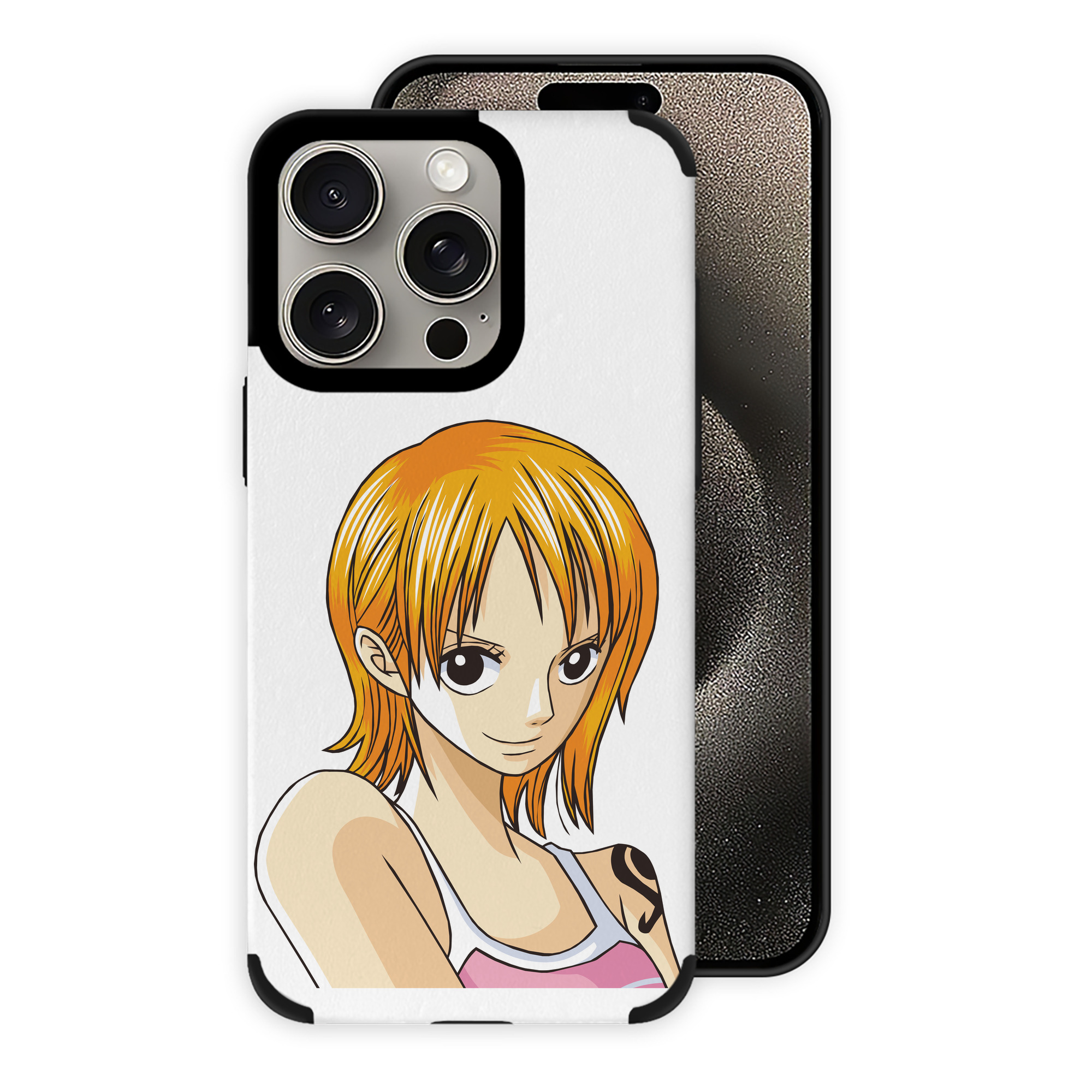 （画像用） ワンピース ナミ ONE PIECE Nami 【iPhone15ProMax対応】 PUレザー スマホケース 耐衝撃＆黄変防止