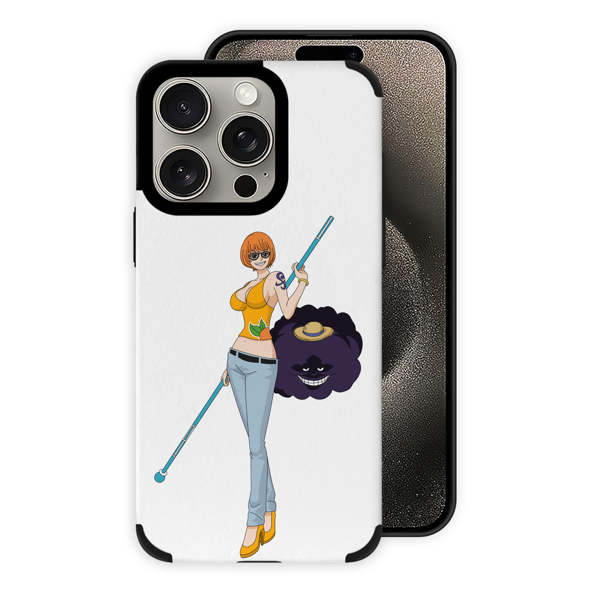 （画像用） ワンピース ナミ ONE PIECE Nami 【iPhone15ProMax対応】 PUレザー スマホケース 耐衝撃＆黄変防止