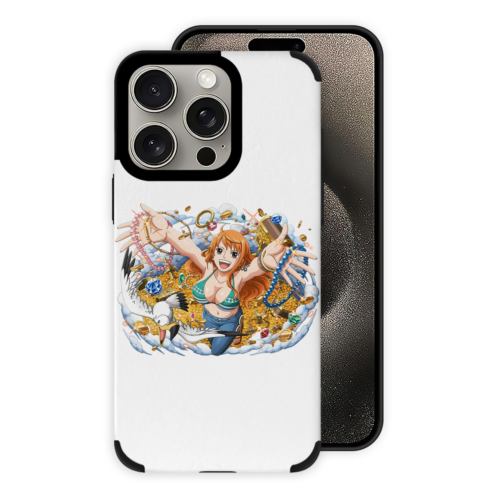 （画像用） ワンピース ナミ ONE PIECE Nami 【iPhone15ProMax対応】 PUレザー スマホケース 耐衝撃＆黄変防止
