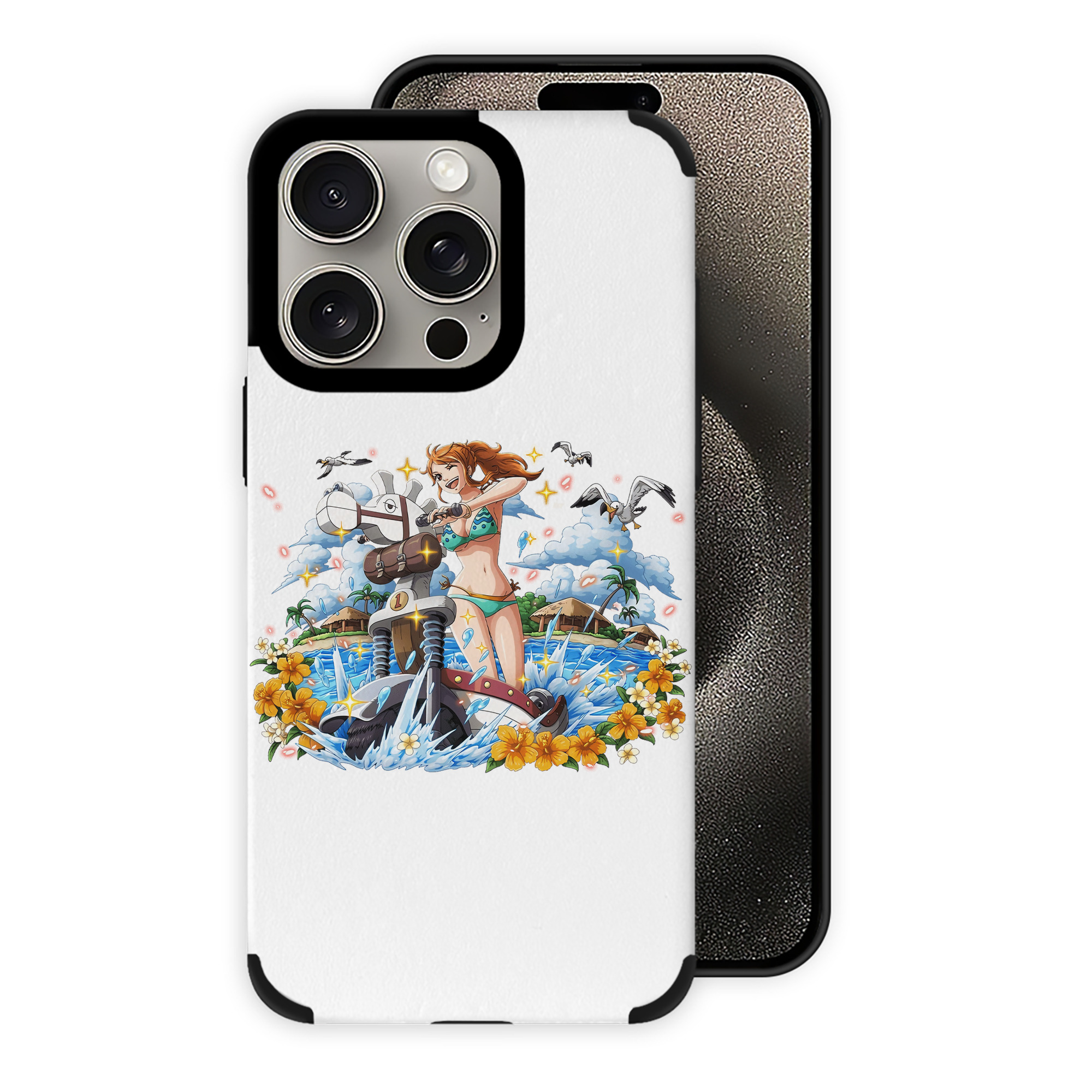 （画像用） ワンピース ナミ ONE PIECE Nami 【iPhone15ProMax対応】 PUレザー スマホケース 耐衝撃＆黄変防止