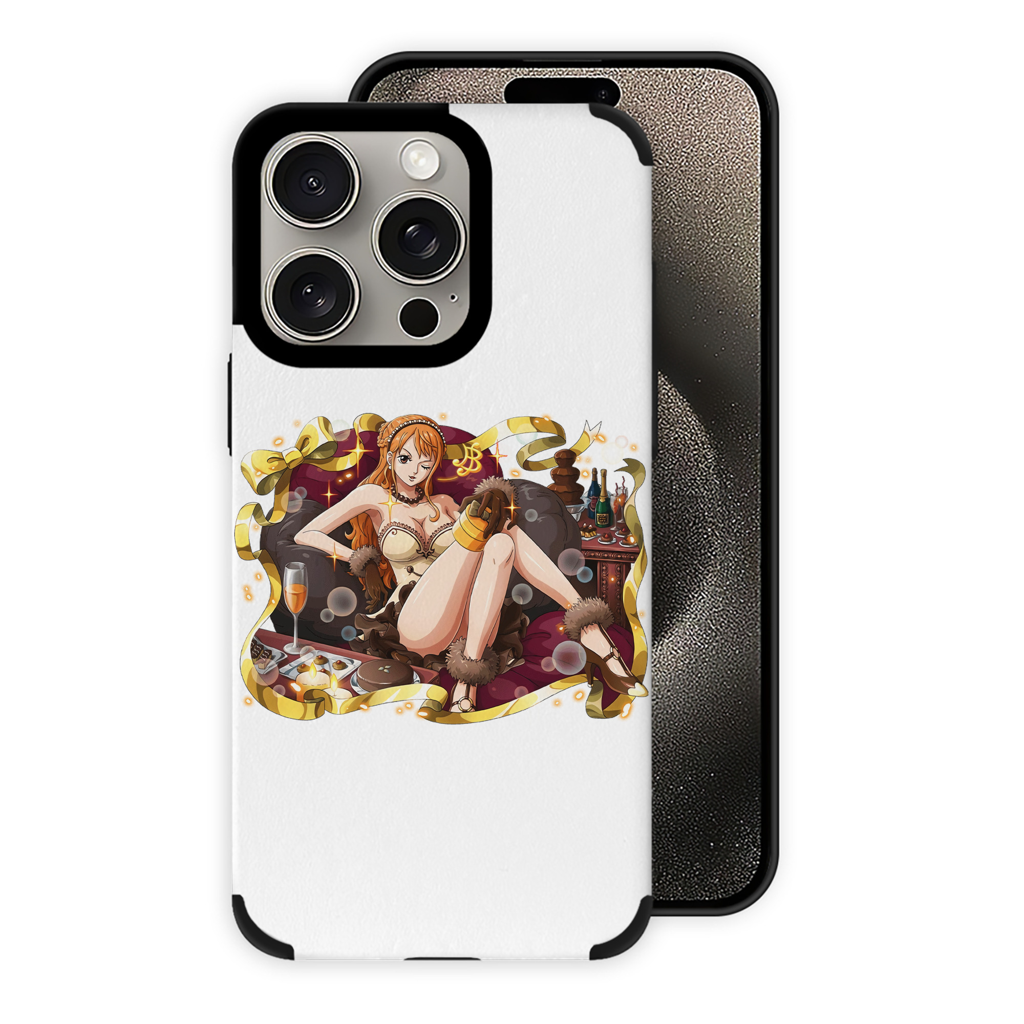 （画像用） ワンピース ナミ ONE PIECE Nami 【iPhone15ProMax対応】 PUレザー スマホケース 耐衝撃＆黄変防止