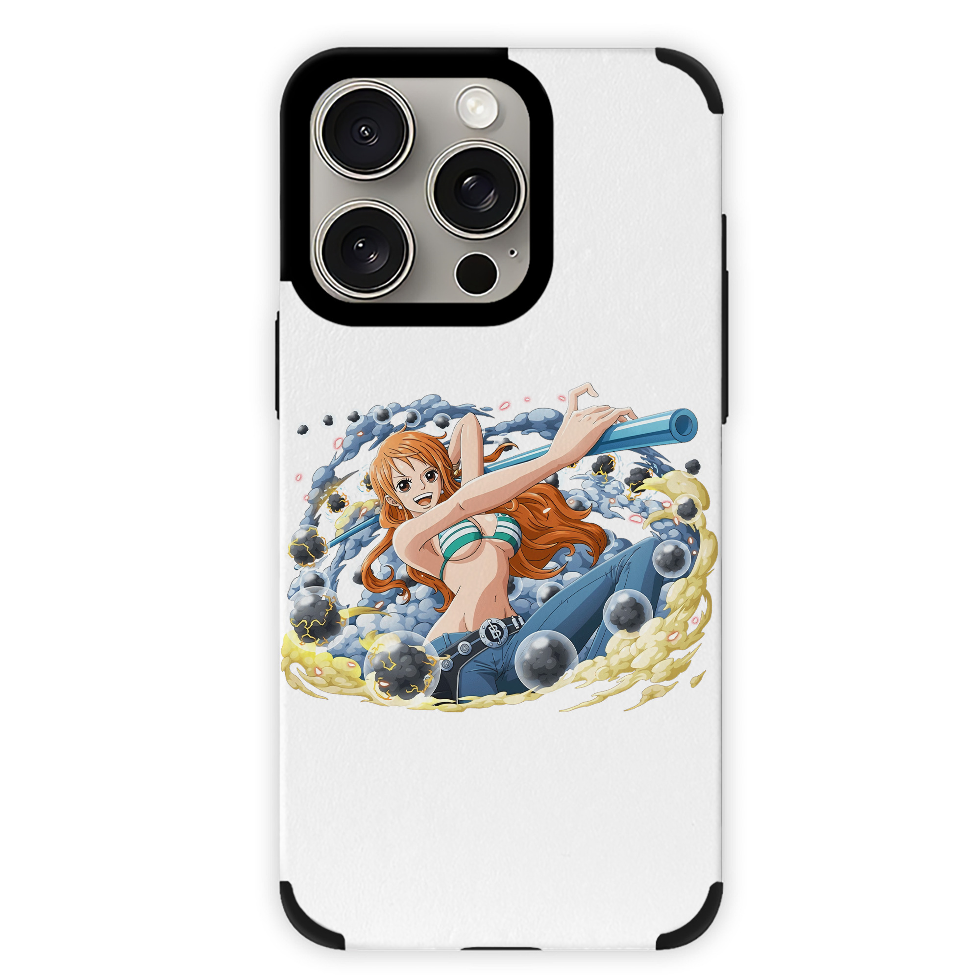 （画像用） ワンピース ナミ ONE PIECE Nami 【iPhone15ProMax対応】 PUレザー スマホケース 耐衝撃＆黄変防止