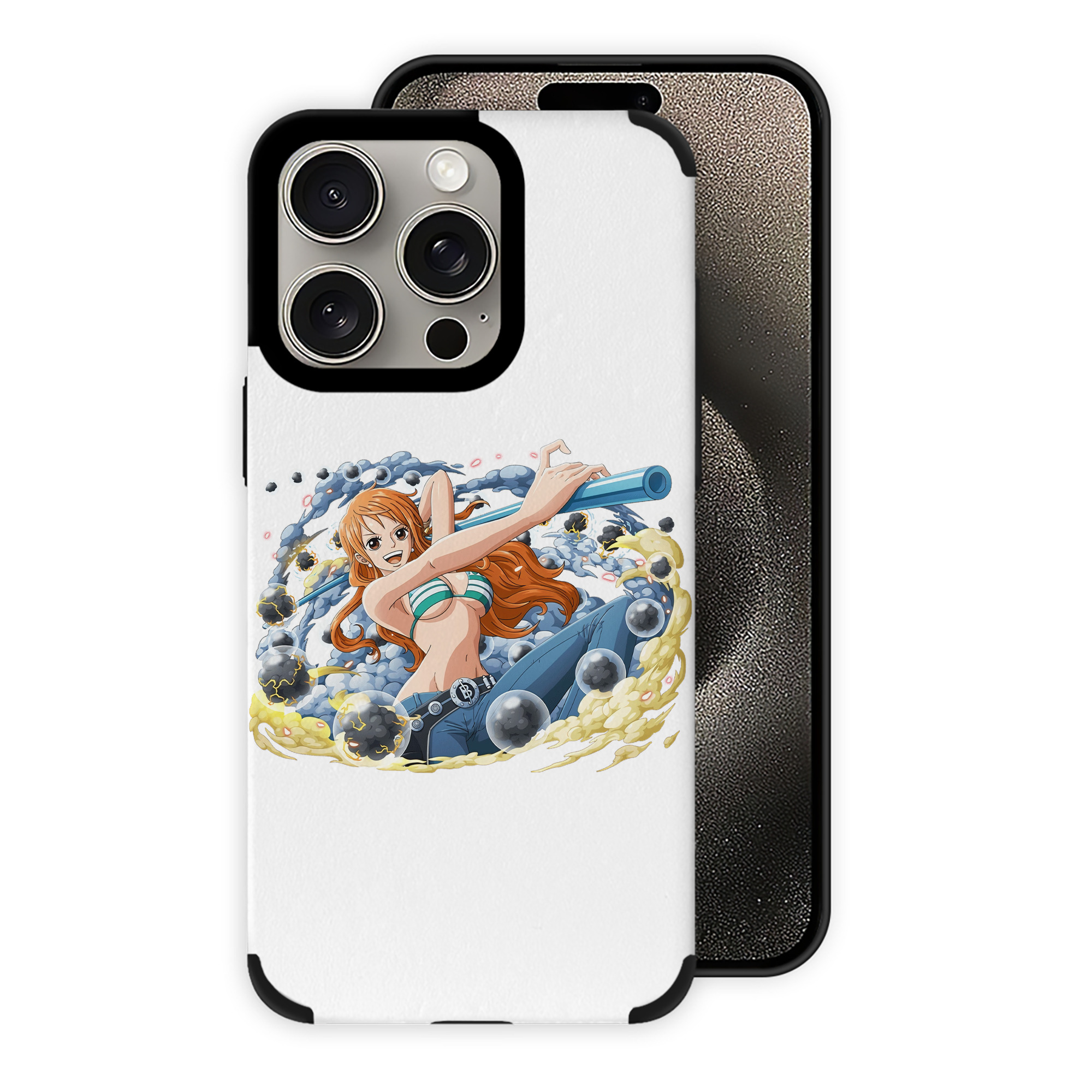 （画像用） ワンピース ナミ ONE PIECE Nami 【iPhone15ProMax対応】 PUレザー スマホケース 耐衝撃＆黄変防止