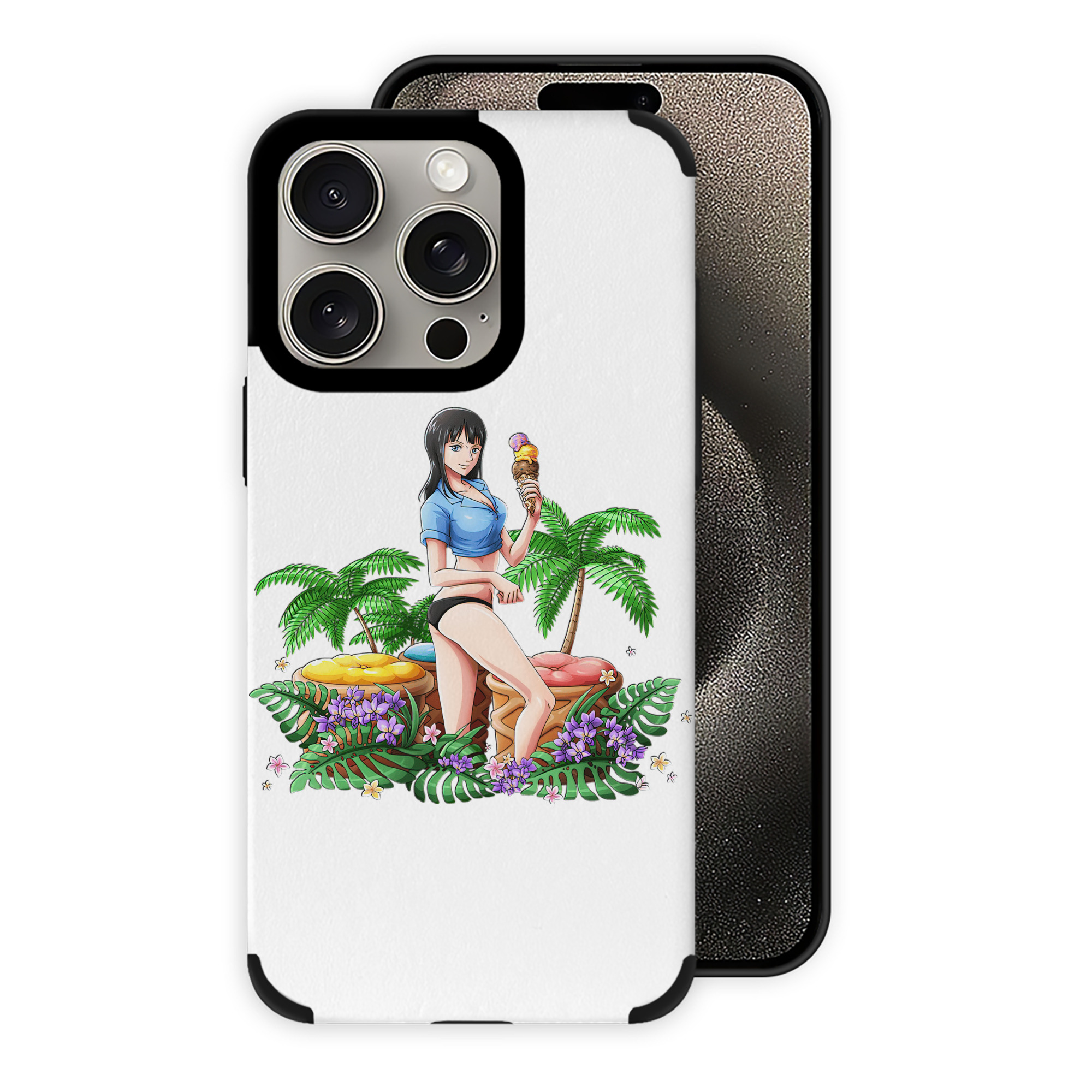 （画像用） ワンピース ニコ・ロビン ONE PIECE Nico Robin 【iPhone15ProMax対応】 PUレザー スマホケース 耐衝撃＆黄変防止