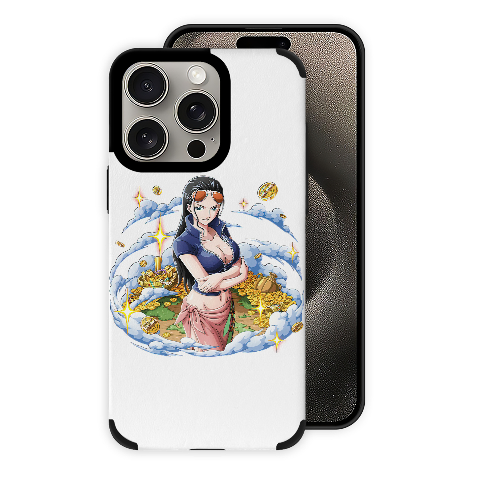 （画像用） ワンピース ニコ・ロビン ONE PIECE Nico Robin 【iPhone15ProMax対応】 PUレザー スマホケース 耐衝撃＆黄変防止