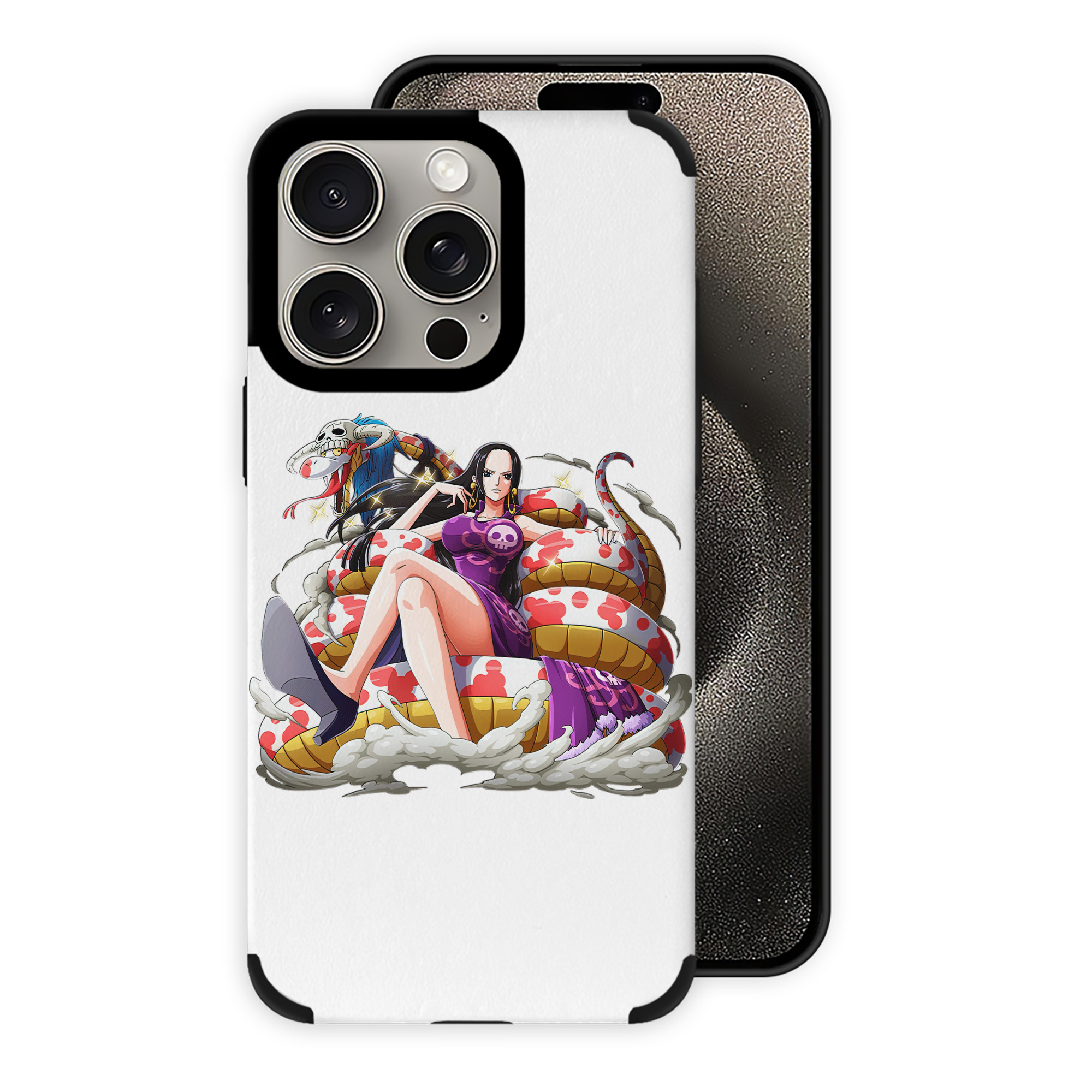 （画像用） ワンピース ボア・ハンコック ONE PIECE Boa·Hancock 【iPhone15ProMax対応】 PUレザー スマホケース 耐衝撃＆黄変防止