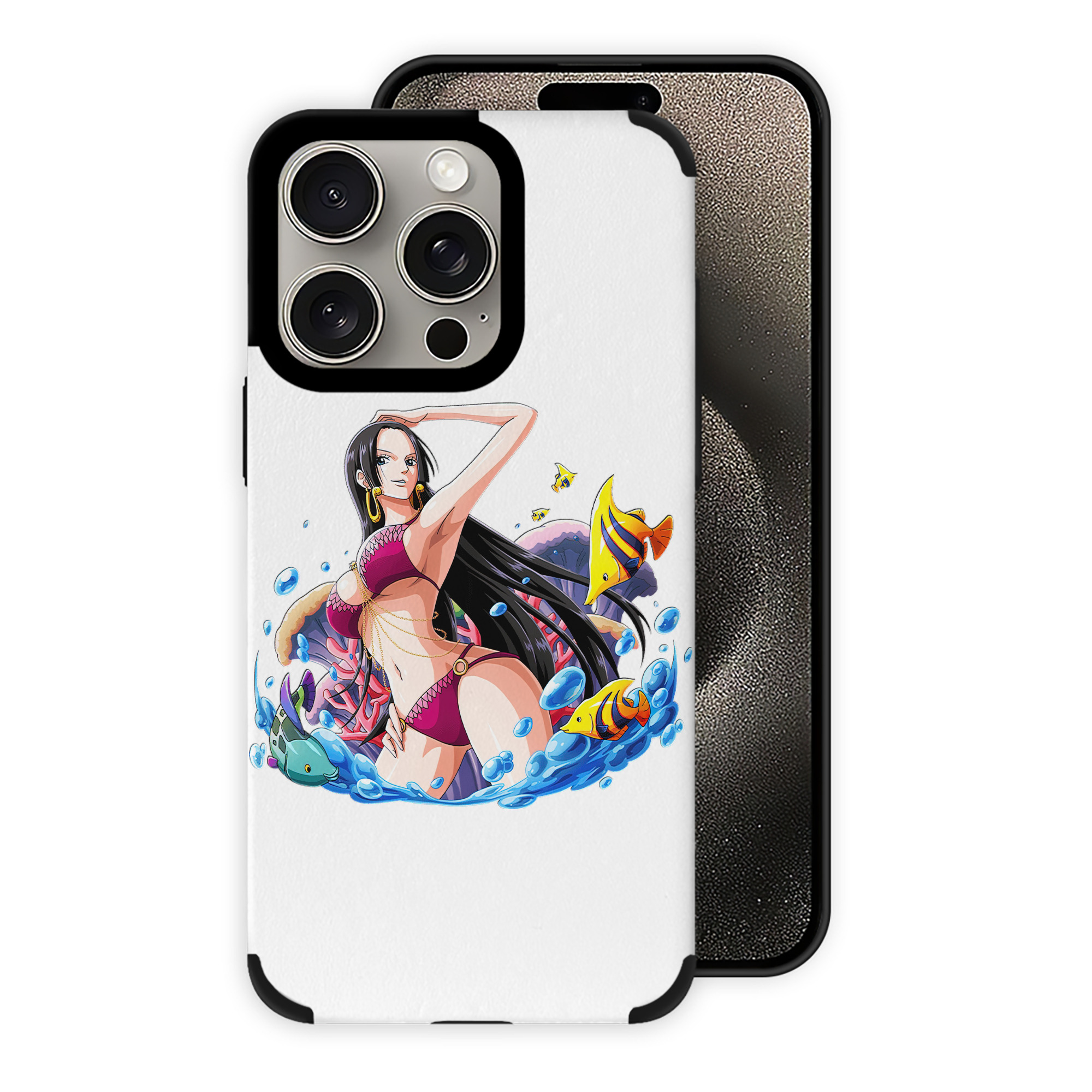 （画像用） ワンピース ボア・ハンコック ONE PIECE Boa·Hancock 【iPhone15ProMax対応】 PUレザー スマホケース 耐衝撃＆黄変防止