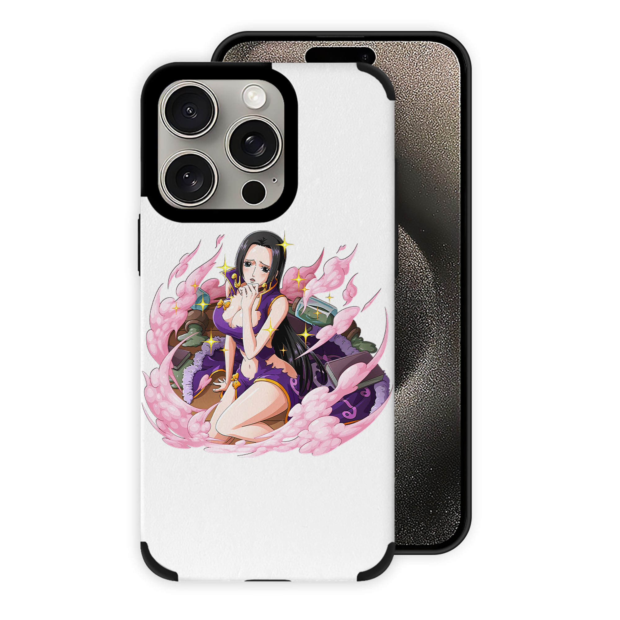 （画像用） ワンピース ボア・ハンコック ONE PIECE Boa·Hancock 【iPhone15ProMax対応】 PUレザー スマホケース 耐衝撃＆黄変防止
