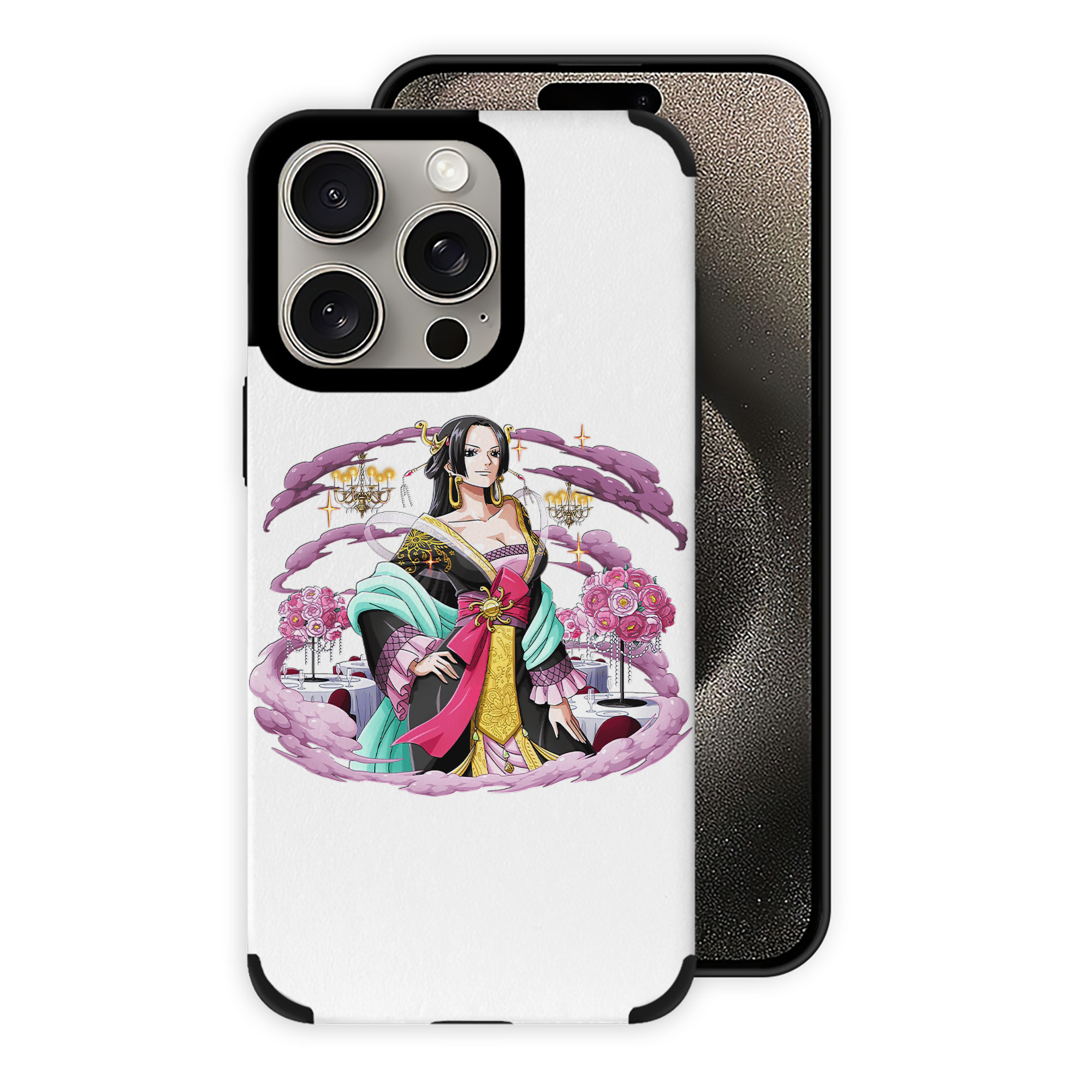 （画像用） ワンピース ボア・ハンコック ONE PIECE Boa·Hancock 【iPhone15ProMax対応】 PUレザー スマホケース 耐衝撃＆黄変防止