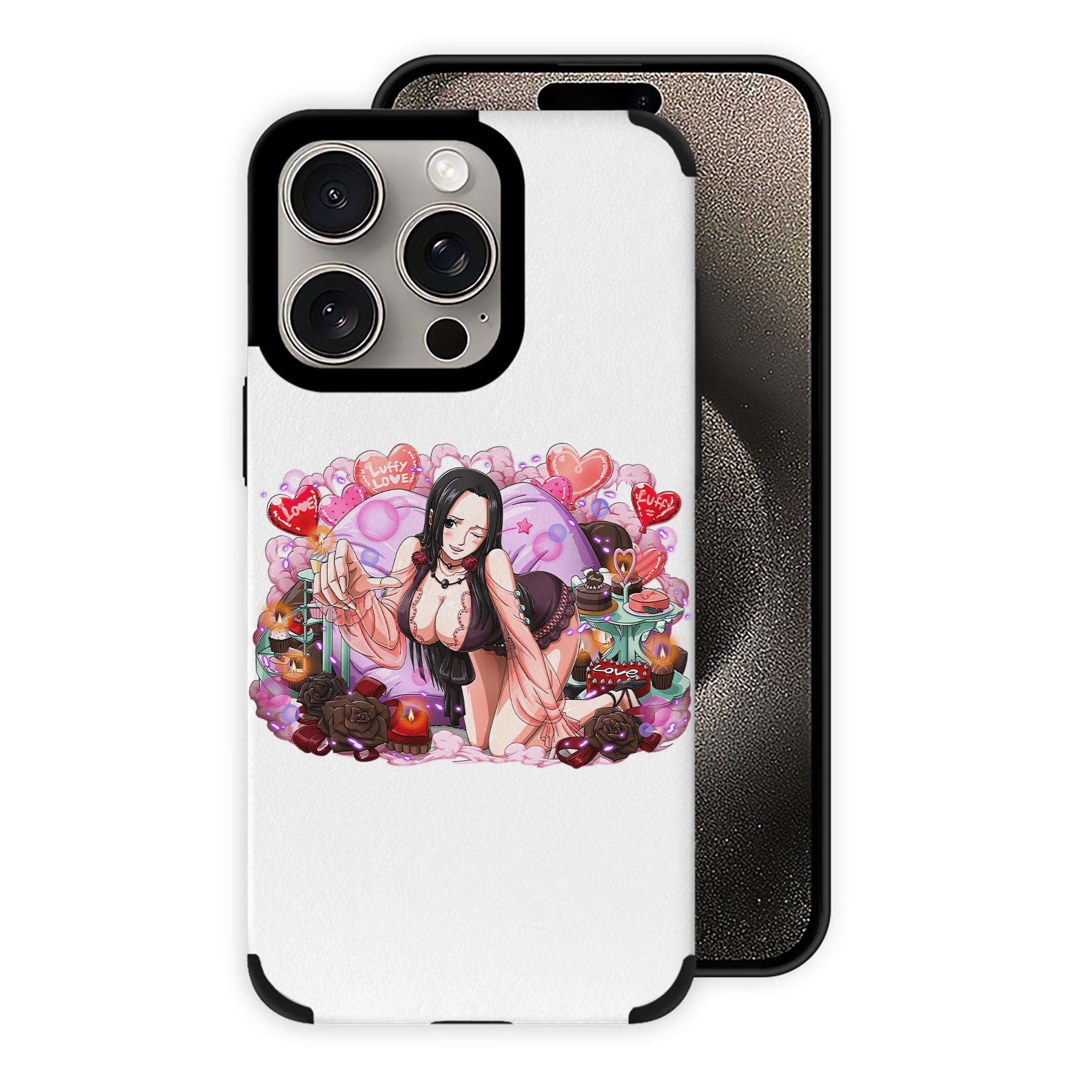 （画像用） ワンピース ボア・ハンコック ONE PIECE Boa·Hancock 【iPhone15ProMax対応】 PUレザー スマホケース 耐衝撃＆黄変防止