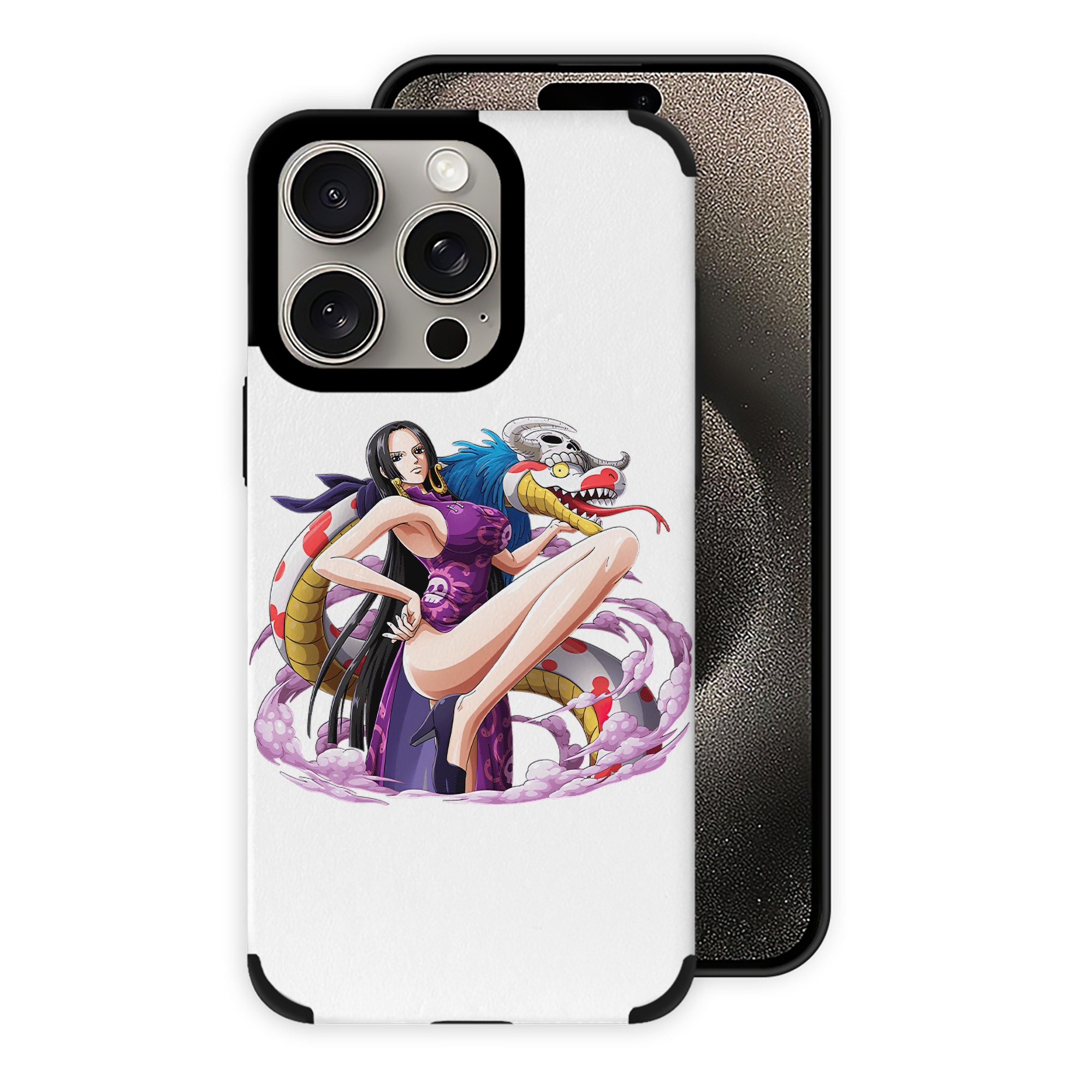 （画像用） ワンピース ボア・ハンコック ONE PIECE Boa·Hancock 【iPhone15ProMax対応】 PUレザー スマホケース 耐衝撃＆黄変防止