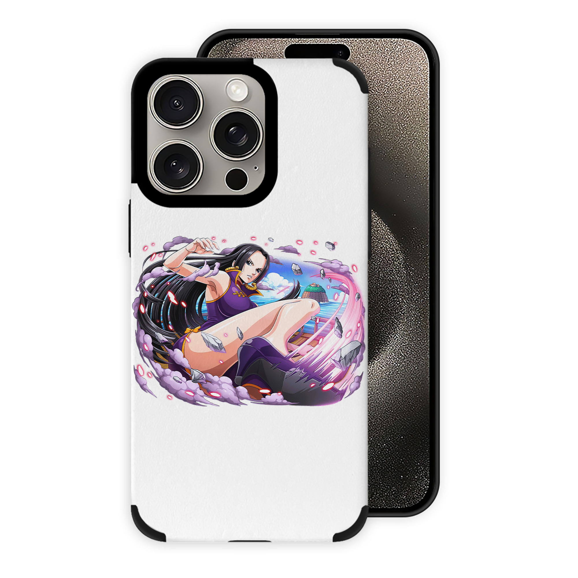（画像用） ワンピース ボア・ハンコック ONE PIECE Boa·Hancock 【iPhone15ProMax対応】 PUレザー スマホケース 耐衝撃＆黄変防止