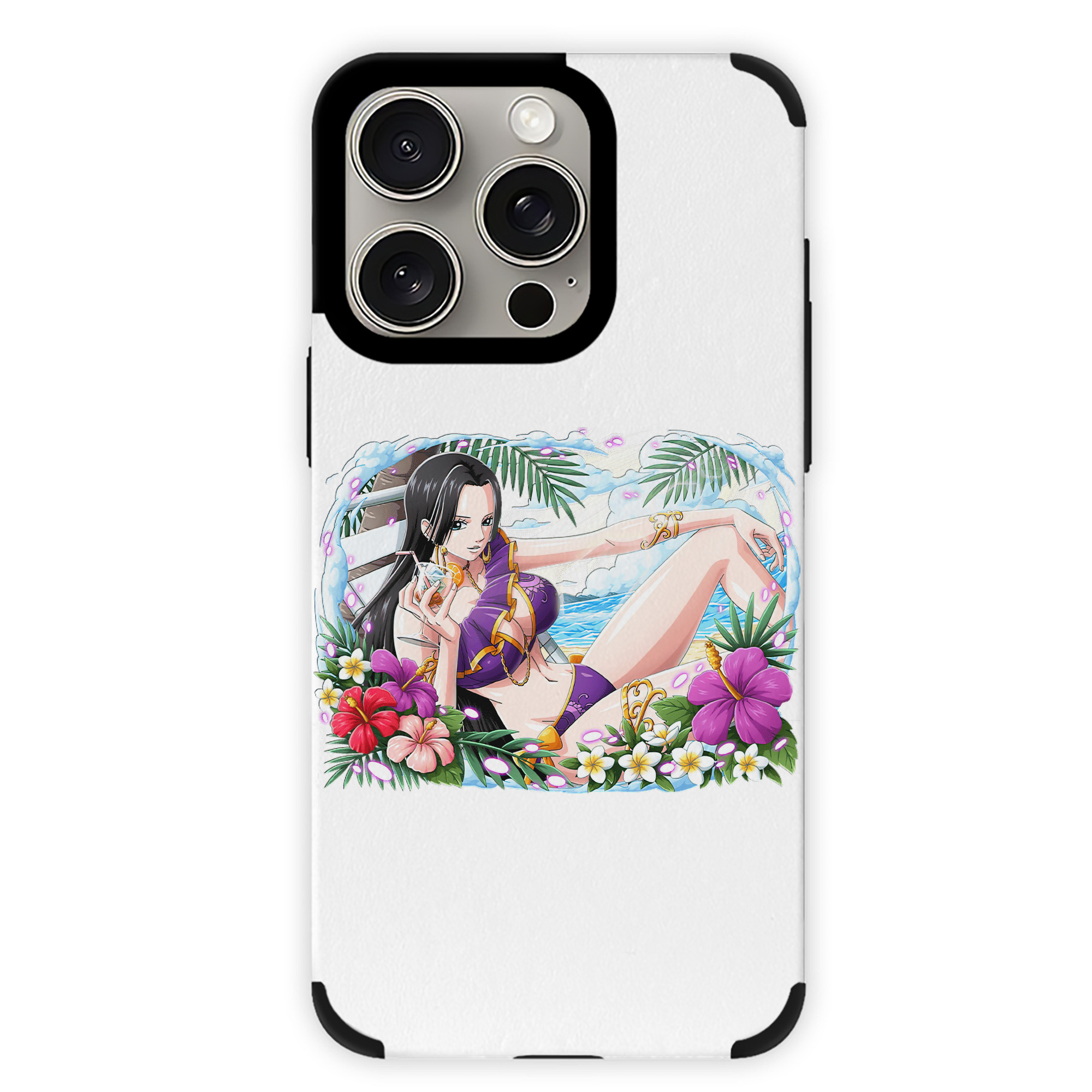 （画像用） ワンピース ボア・ハンコック ONE PIECE Boa·Hancock 【iPhone15ProMax対応】 PUレザー スマホケース 耐衝撃＆黄変防止