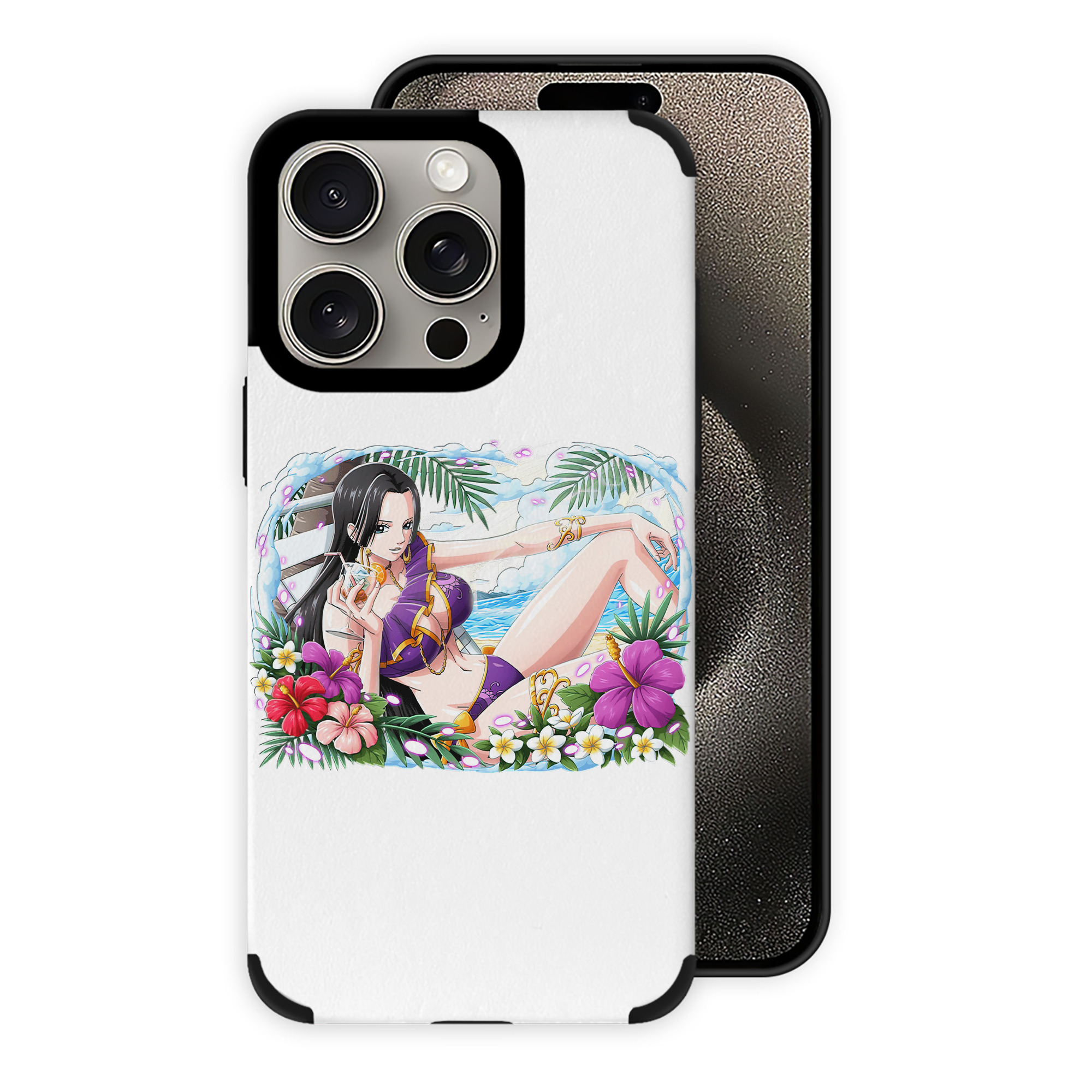 （画像用） ワンピース ボア・ハンコック ONE PIECE Boa·Hancock 【iPhone15ProMax対応】 PUレザー スマホケース 耐衝撃＆黄変防止
