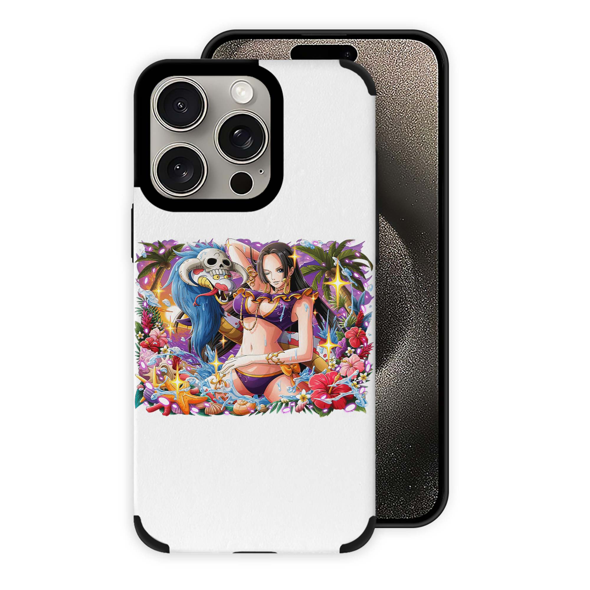 （画像用） ワンピース ボア・ハンコック ONE PIECE Boa·Hancock 【iPhone15ProMax対応】 PUレザー スマホケース 耐衝撃＆黄変防止