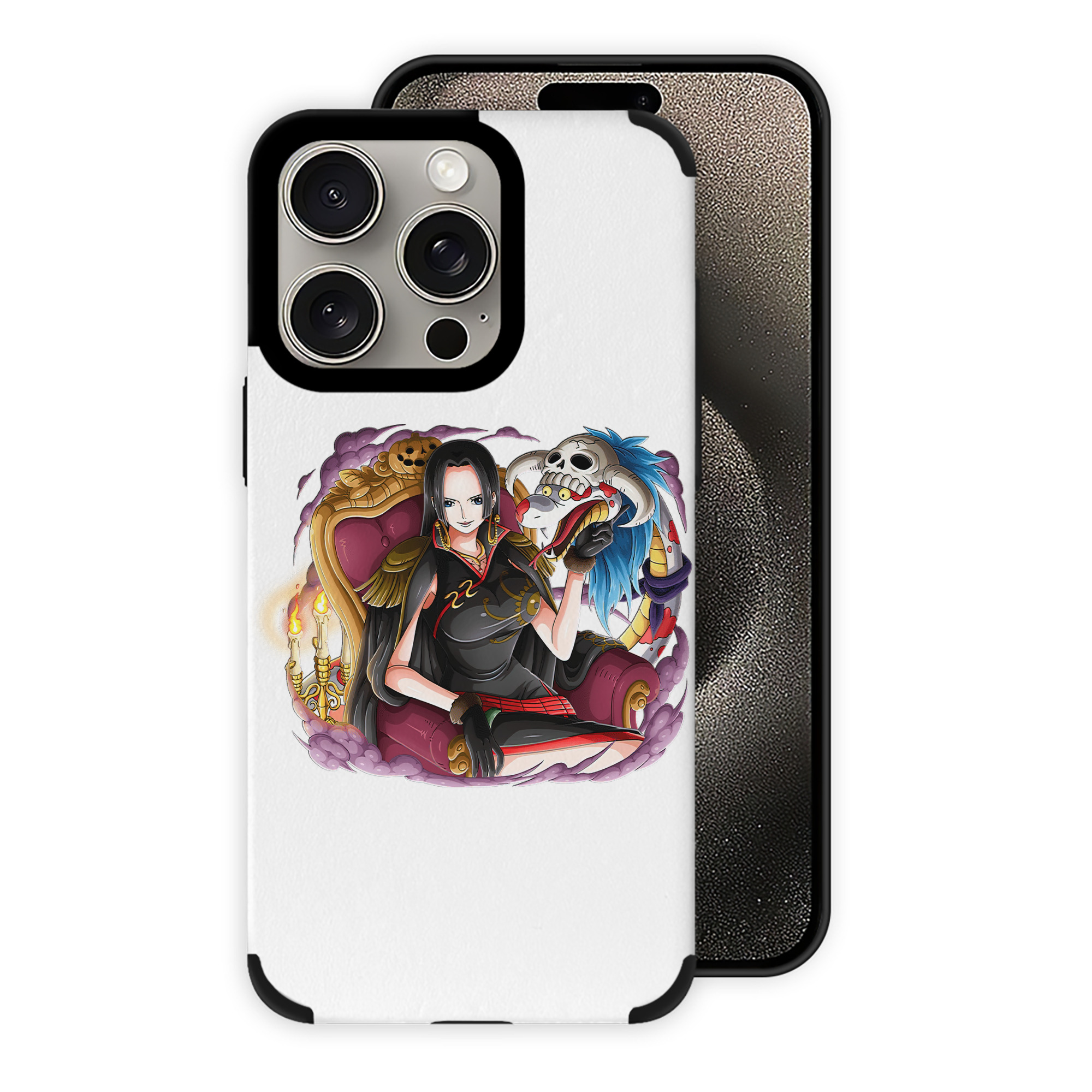 （画像用） ワンピース ボア・ハンコック ONE PIECE Boa·Hancock 【iPhone15ProMax対応】 PUレザー スマホケース 耐衝撃＆黄変防止