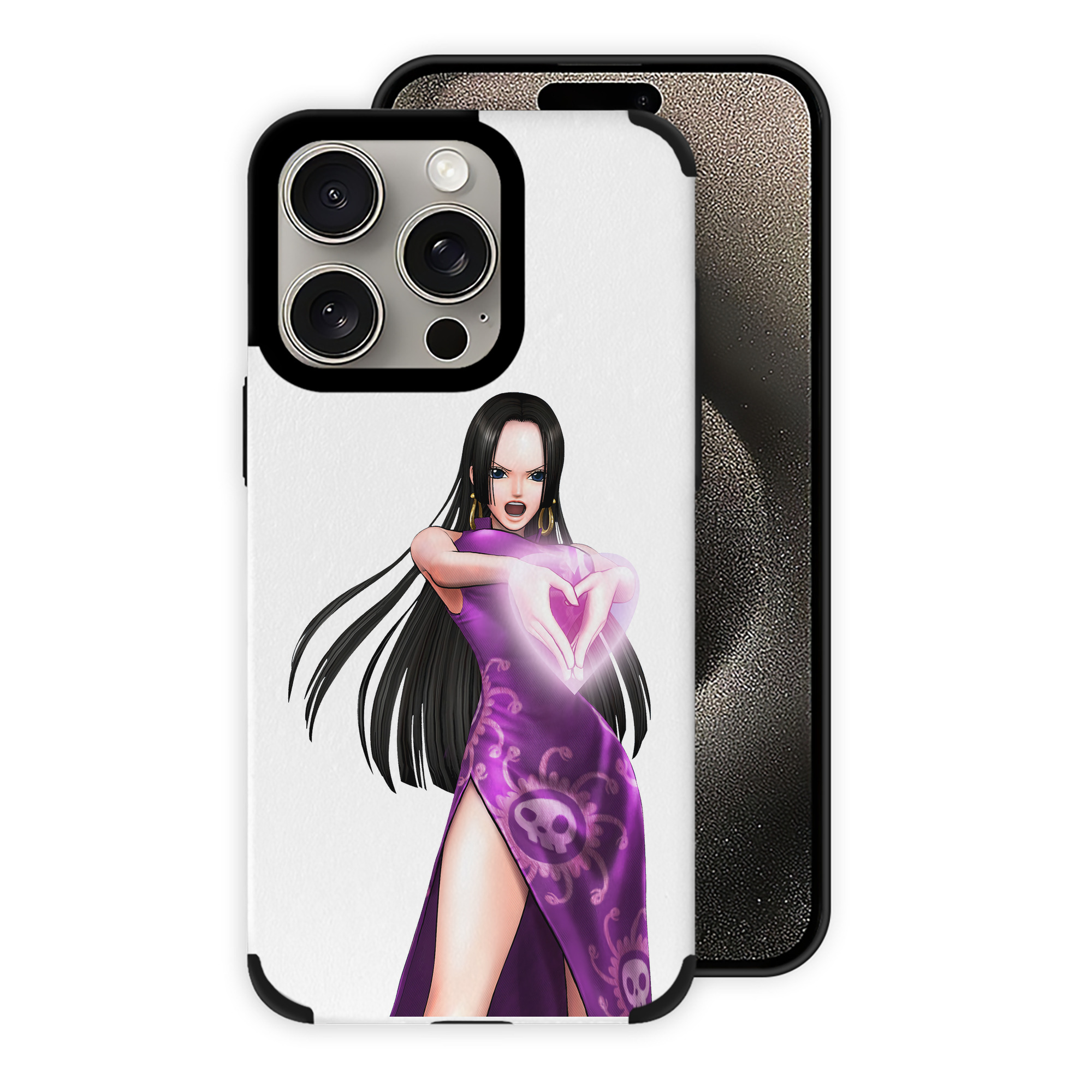 （画像用） ワンピース ボア・ハンコック ONE PIECE Boa·Hancock 【iPhone15ProMax対応】 PUレザー スマホケース 耐衝撃＆黄変防止