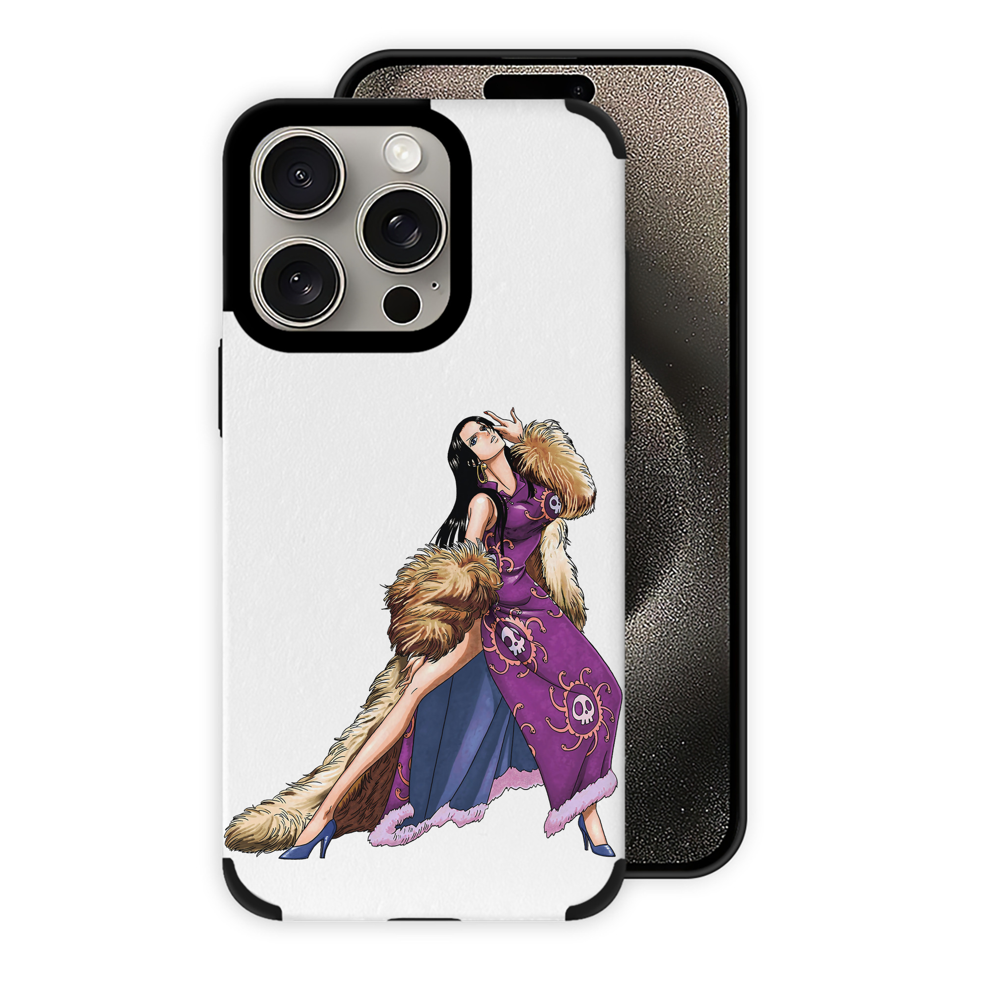 （画像用） ワンピース ボア・ハンコック ONE PIECE Boa·Hancock 【iPhone15ProMax対応】 PUレザー スマホケース 耐衝撃＆黄変防止