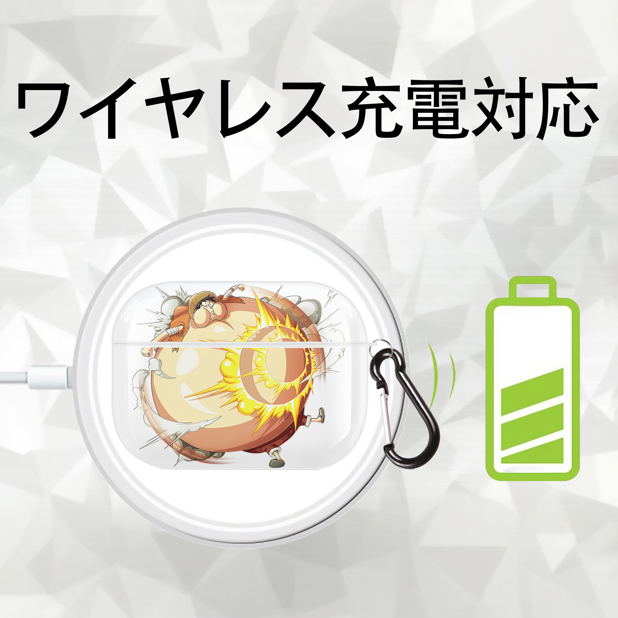 ワンピース モンキー・D・ルフィ ONE PIECE Monkey D. Luffy 【AirPods Pro用】ハードシェル保護ケース 耐衝撃・防指紋・カラビナ付き商品仕様