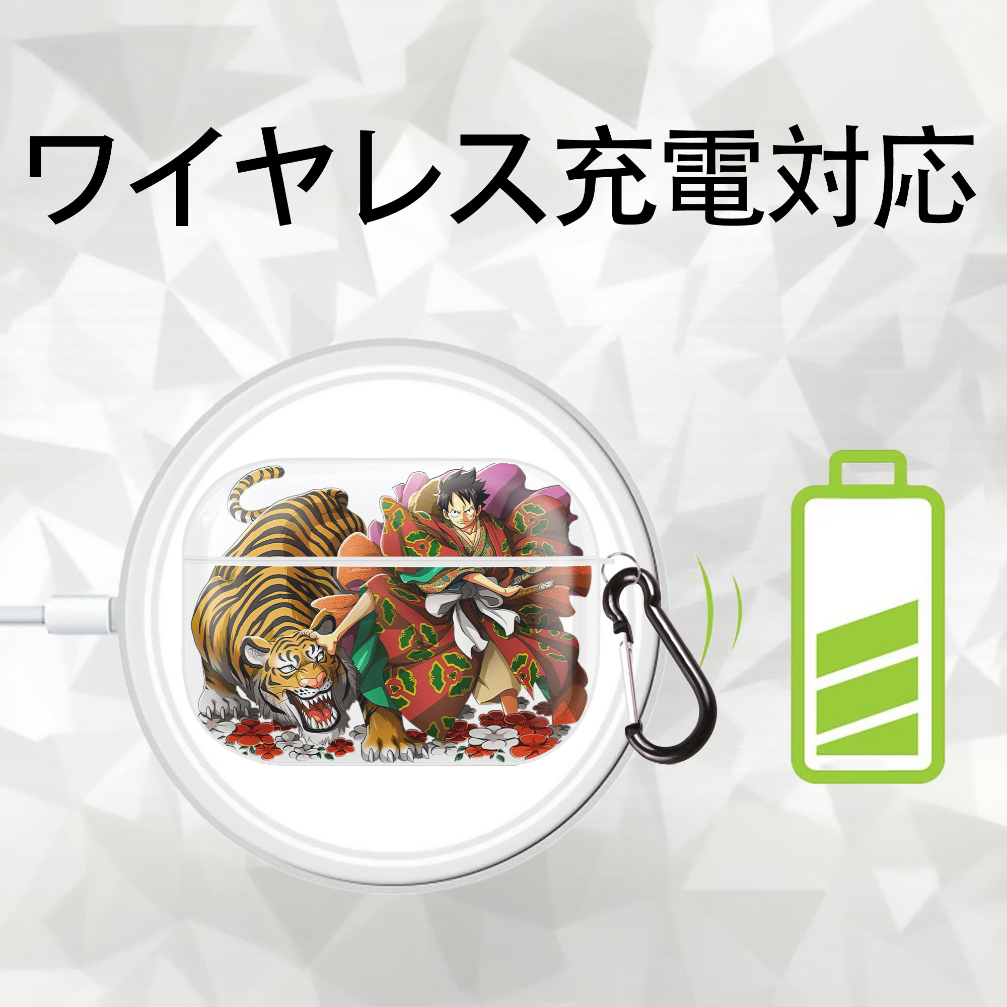 ワンピース モンキー・D・ルフィ ONE PIECE Monkey D. Luffy 【AirPods Pro用】ハードシェル保護ケース 耐衝撃・防指紋・カラビナ付き商品仕様