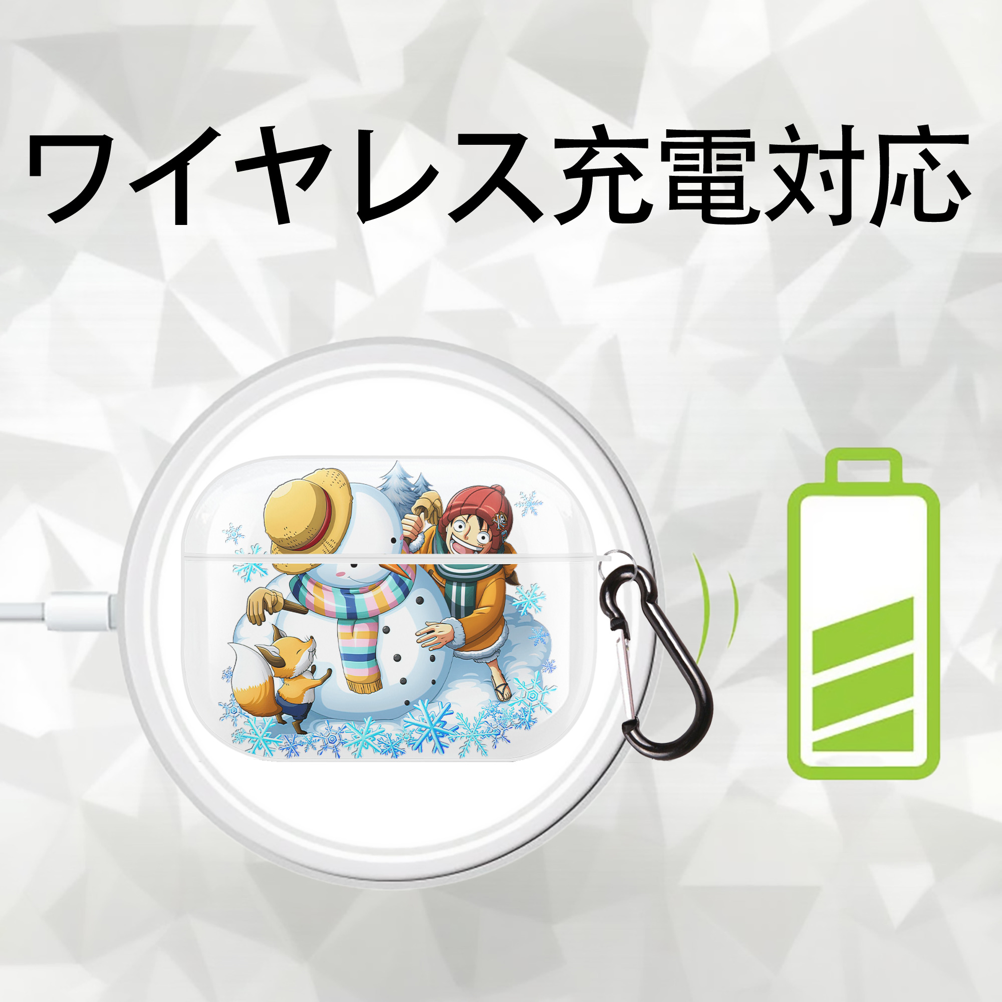 ワンピース モンキー・D・ルフィ ONE PIECE Monkey D. Luffy 【AirPods Pro用】ハードシェル保護ケース 耐衝撃・防指紋・カラビナ付き商品仕様